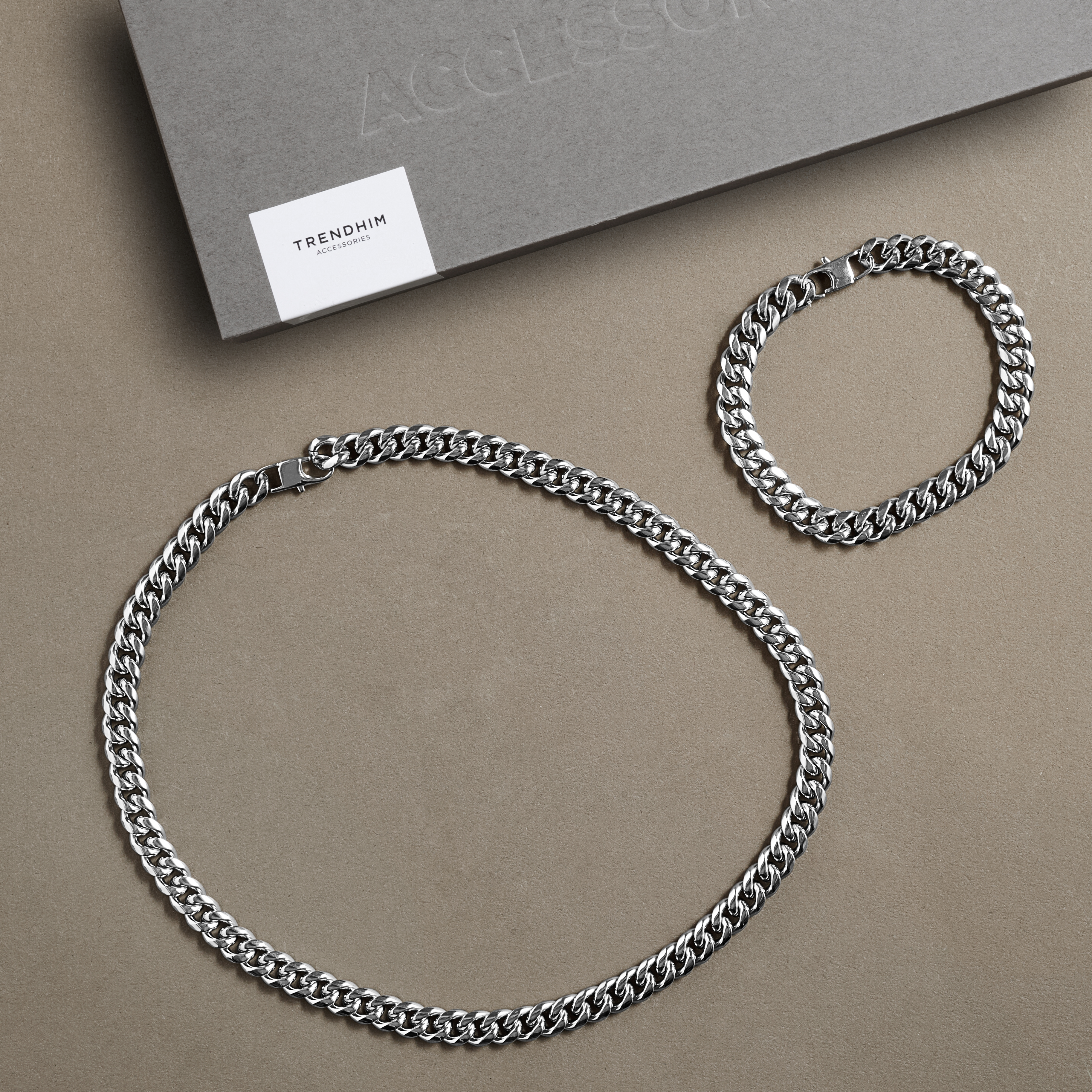 Coffret cadeau – Bracelet L avec chaîne 50 cm en acier de 8 mm - 2