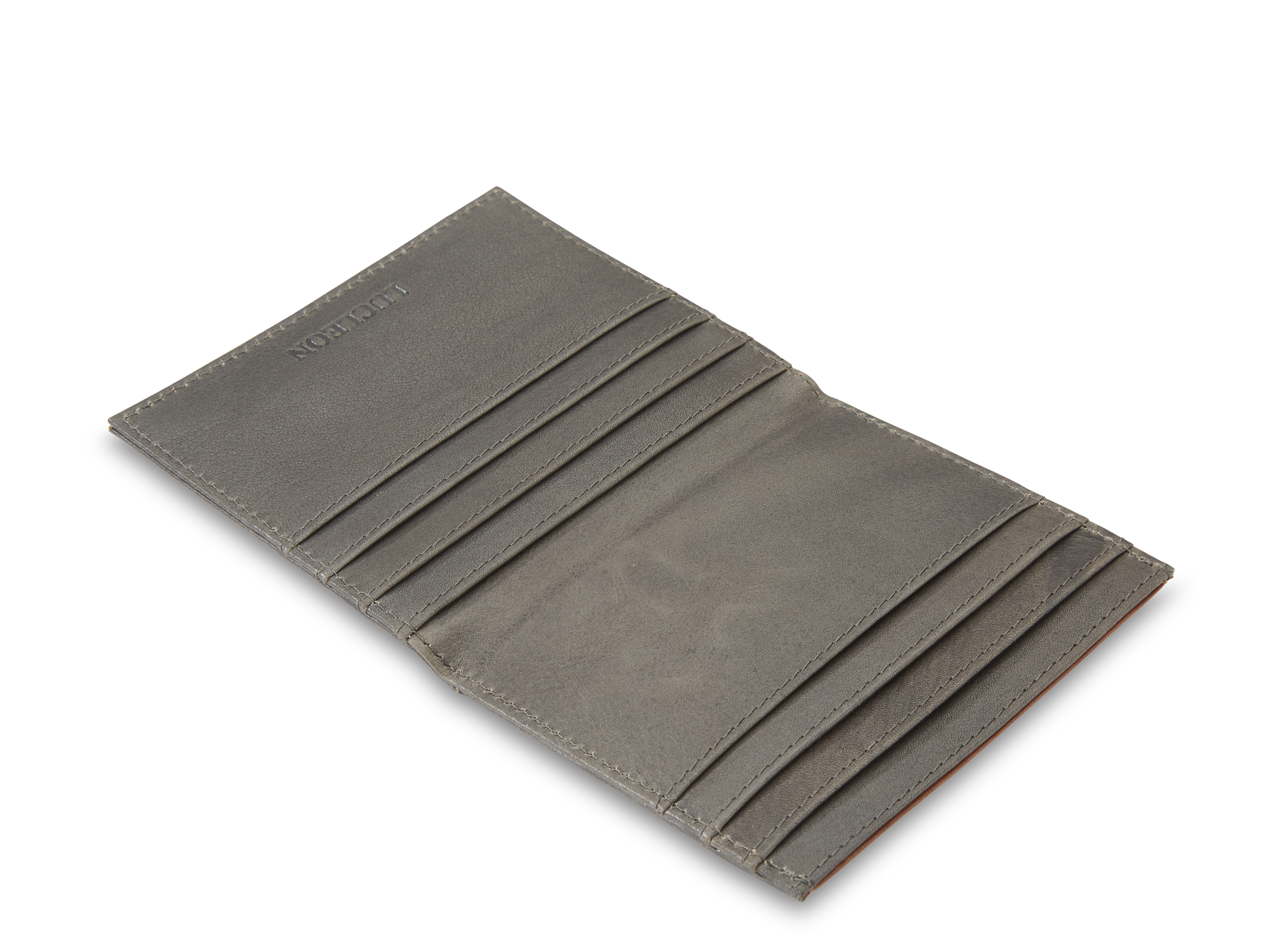 Loren Graues & Hellbraunes Leder RFID Kartenetui - 12