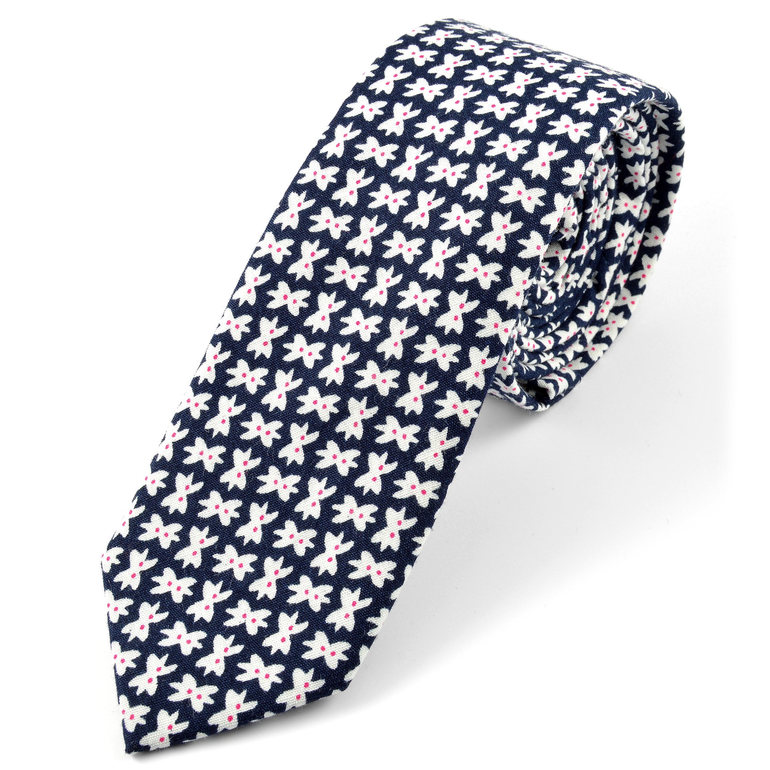 Blau-weiße Krawatte aus reiner Baumwolle - 1