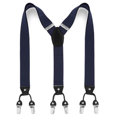 Wide Deep Blue Clip-On Braces Wide Deep Blue Clip-On Braces