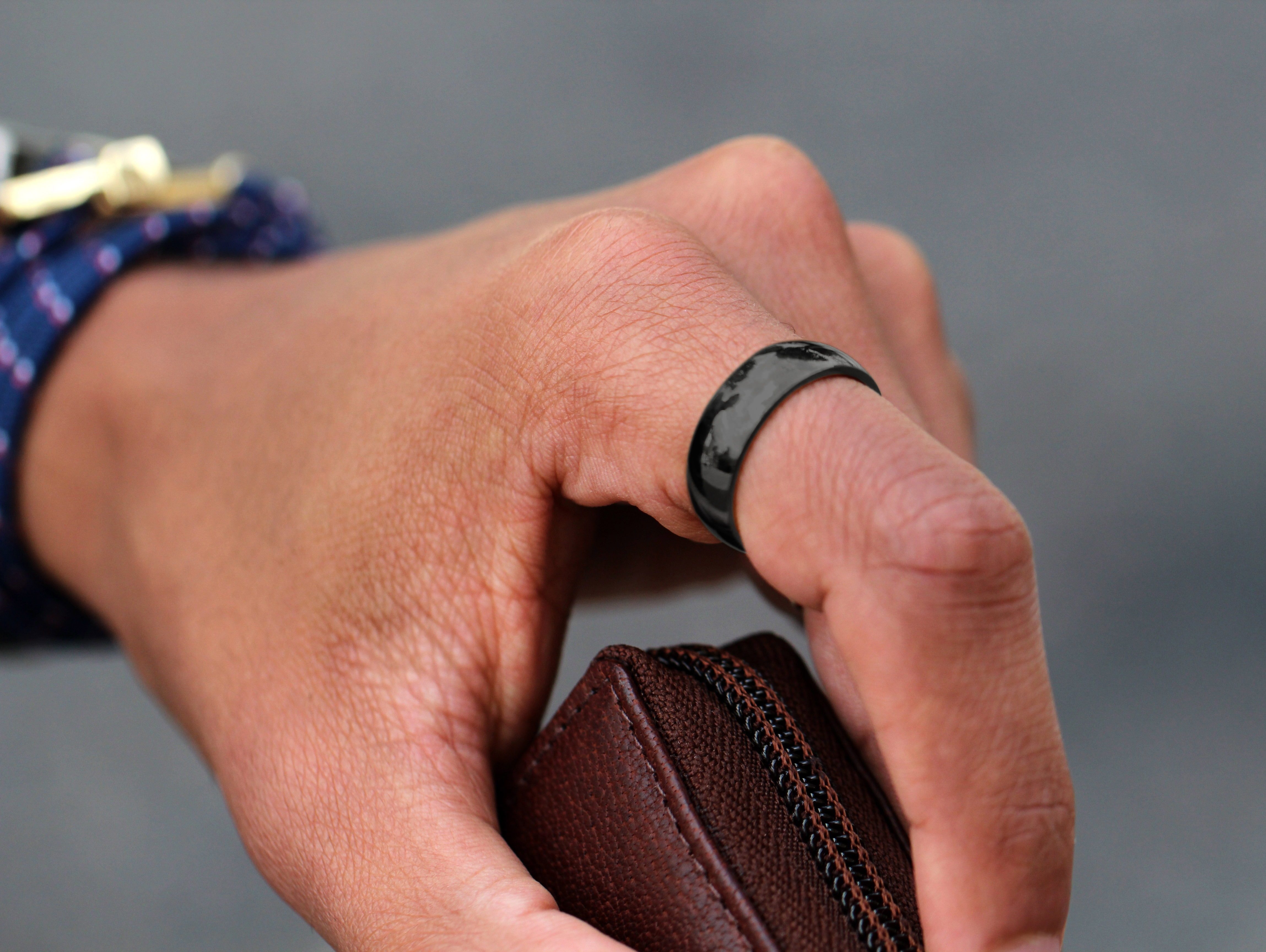 Einfacher Schwarzer Edelstahlring - 5