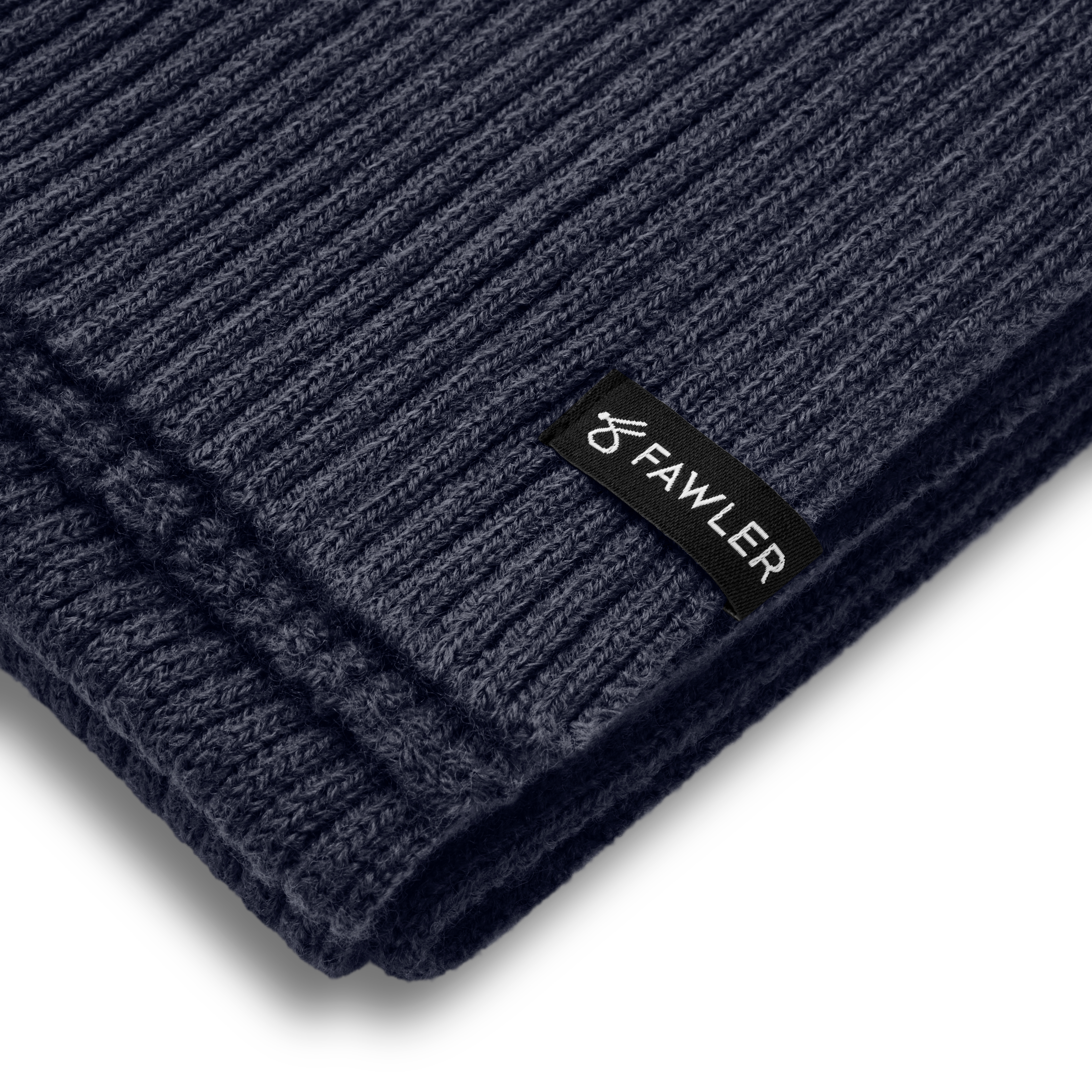 Arctic | Donkerblauwe Geribde Sjaal van Wolmix - 3