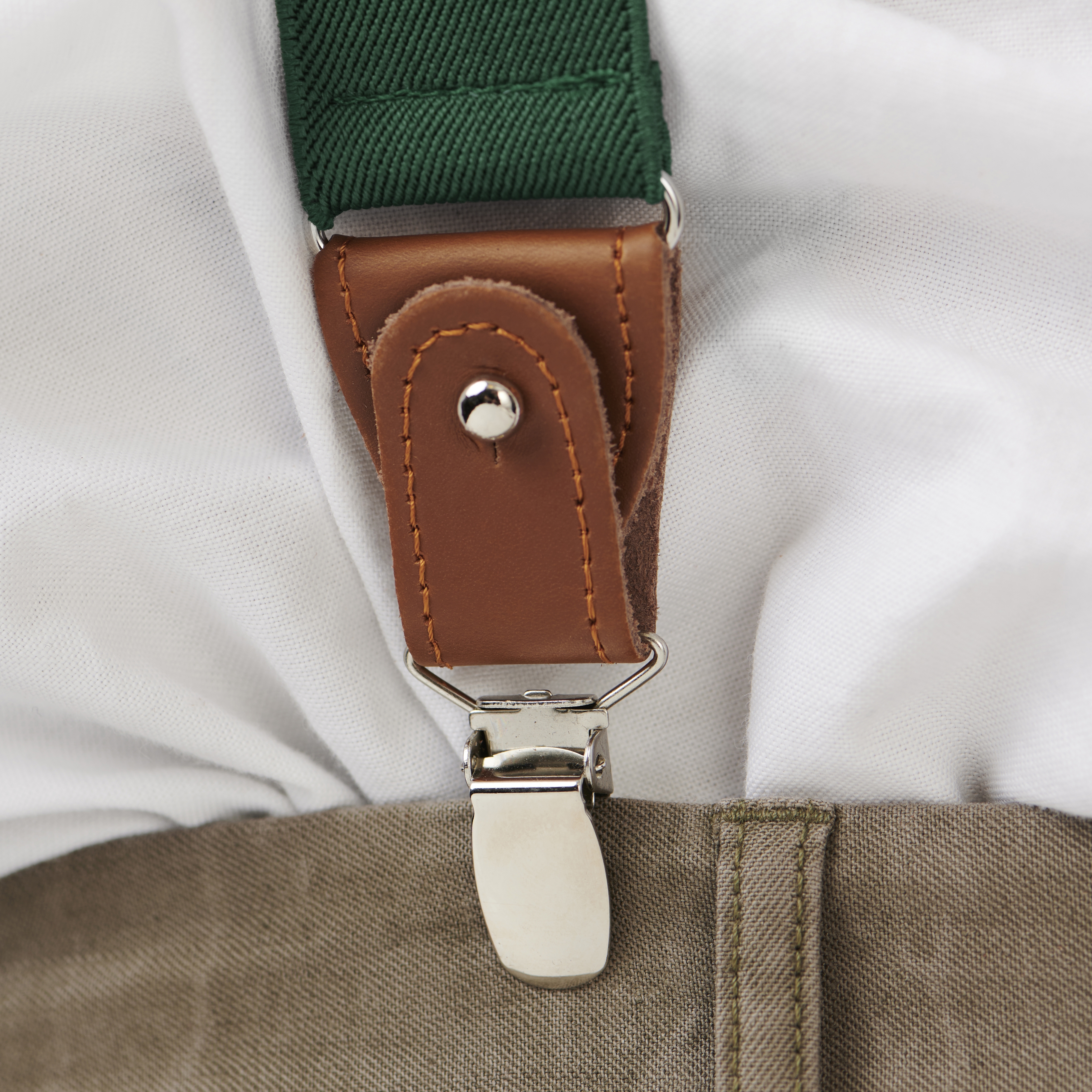 Bretelles larges vert foncé avec pattes et pinces - 3