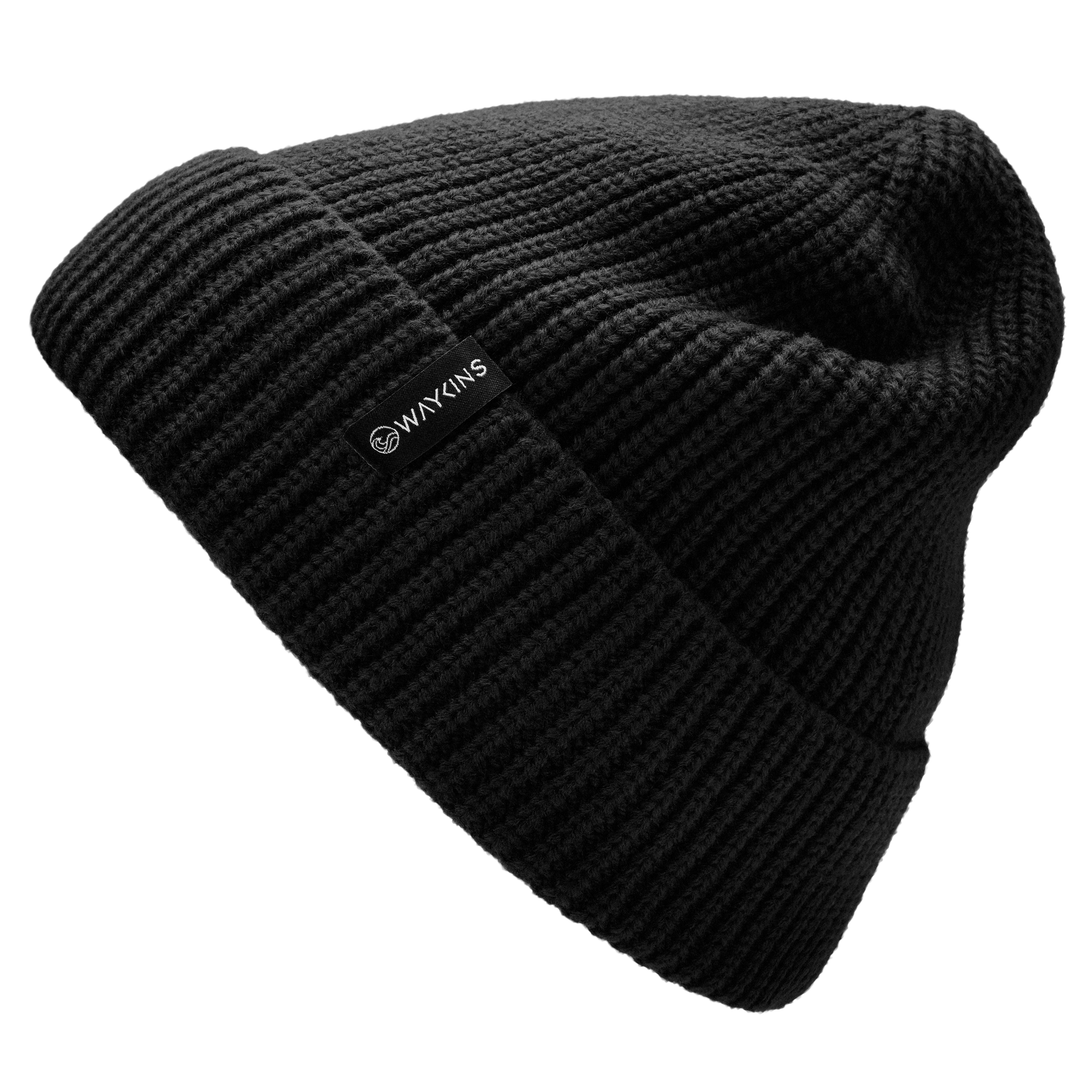 Baltic | Black Rib Knitted Acrylic Beanie - 3