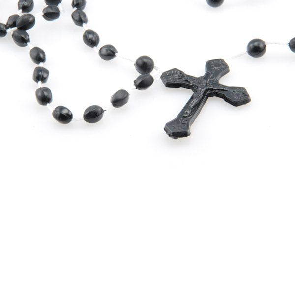 Sort Plastik Rosenkrans Halskæde - 2