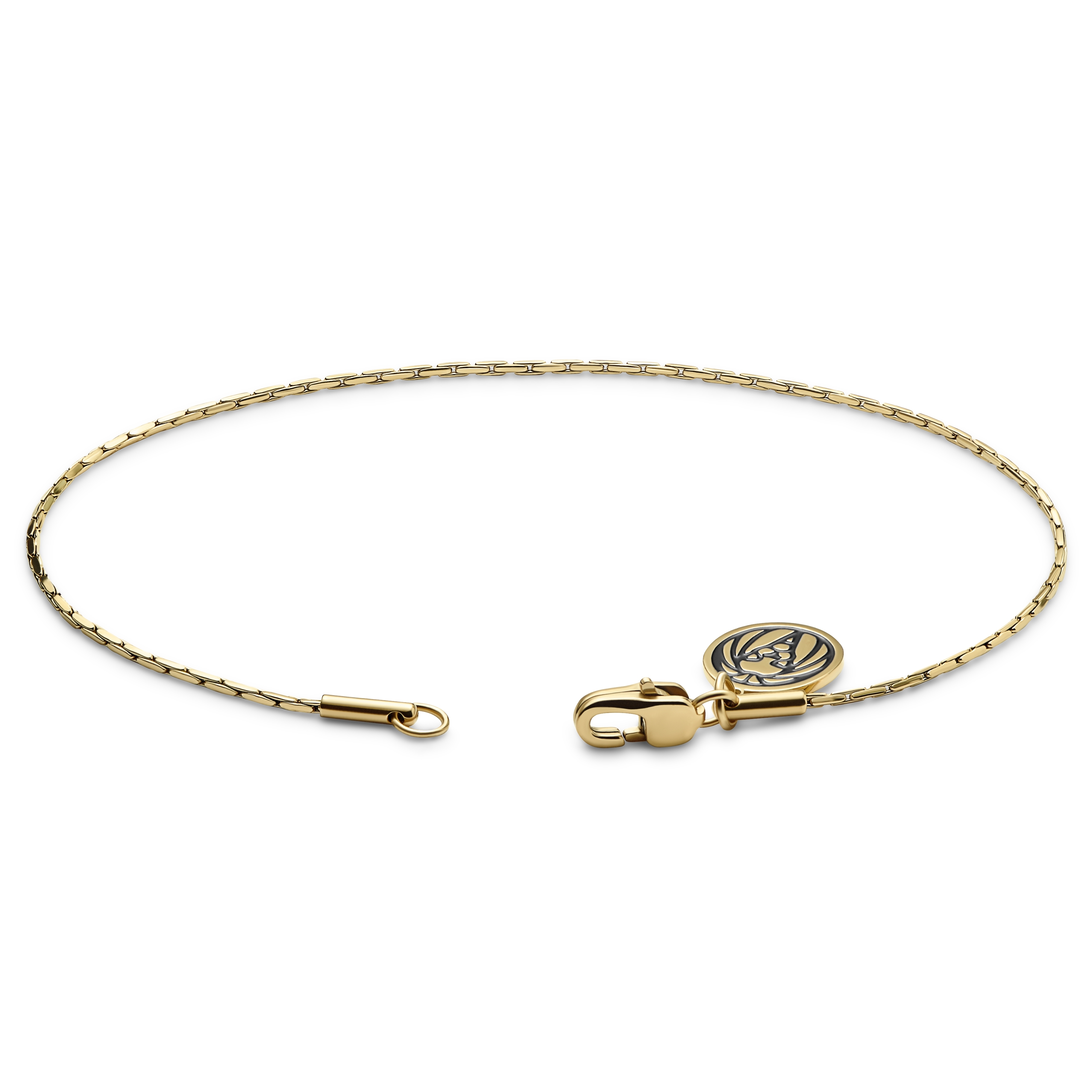 Essentials | Arany tónusú téglalap kockalánc karkötő 1 mm - 3