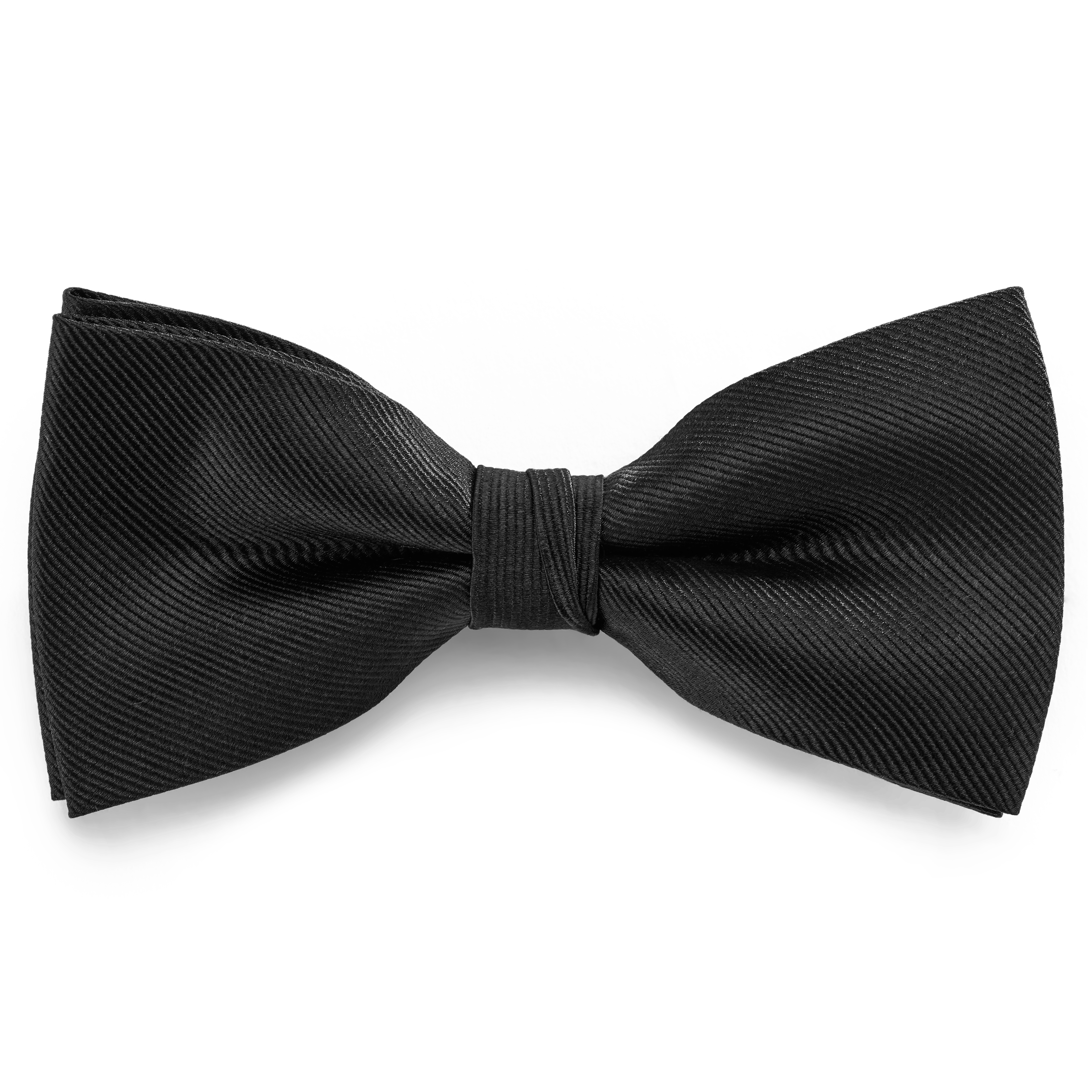 Black Pre-Tied Silk-Twill Bow Tie