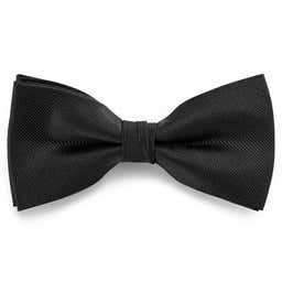 Black Pre-Tied Silk-Twill Bow Tie 