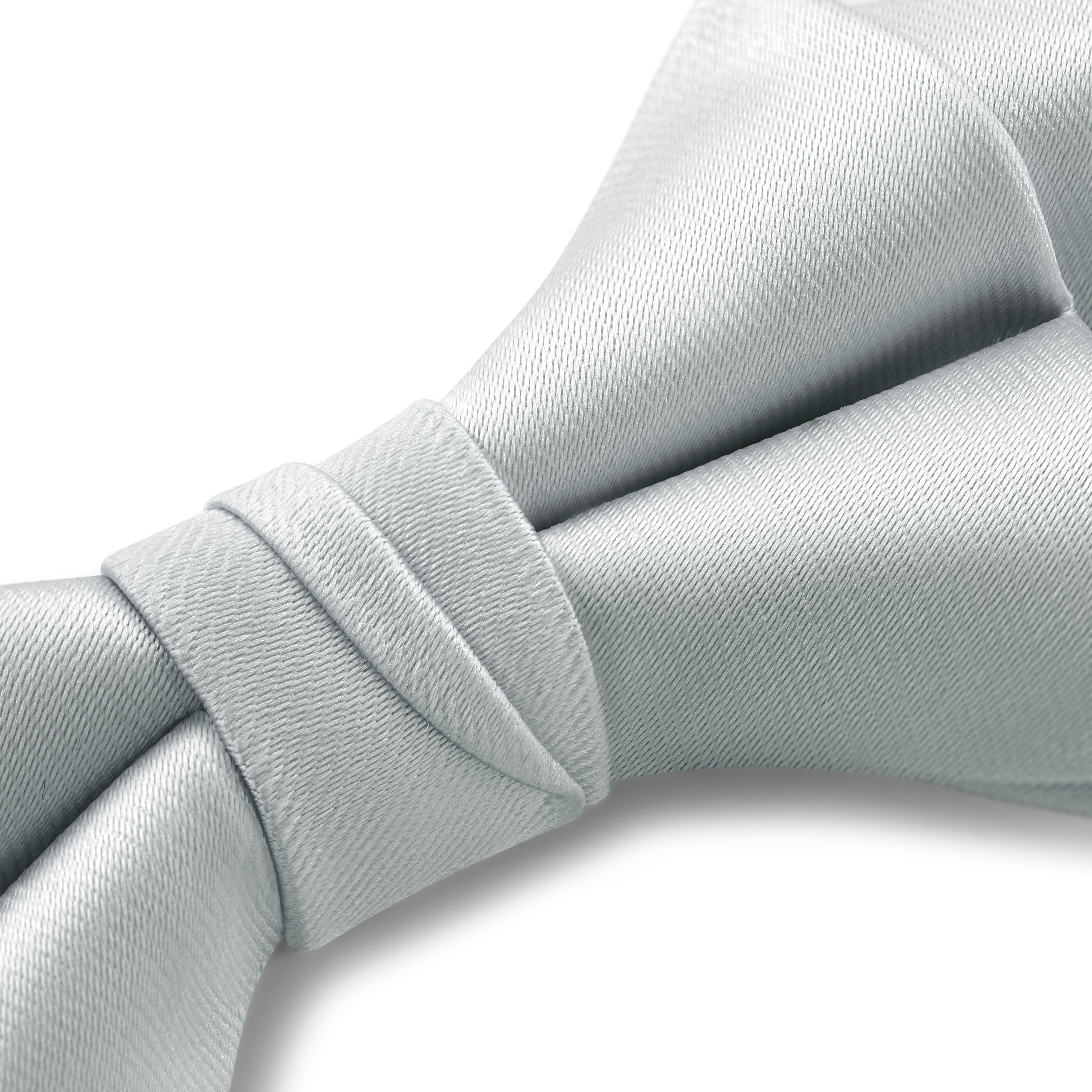 Silver-tone Pre-Tied Satin Diamond Tip Bow Tie - 3