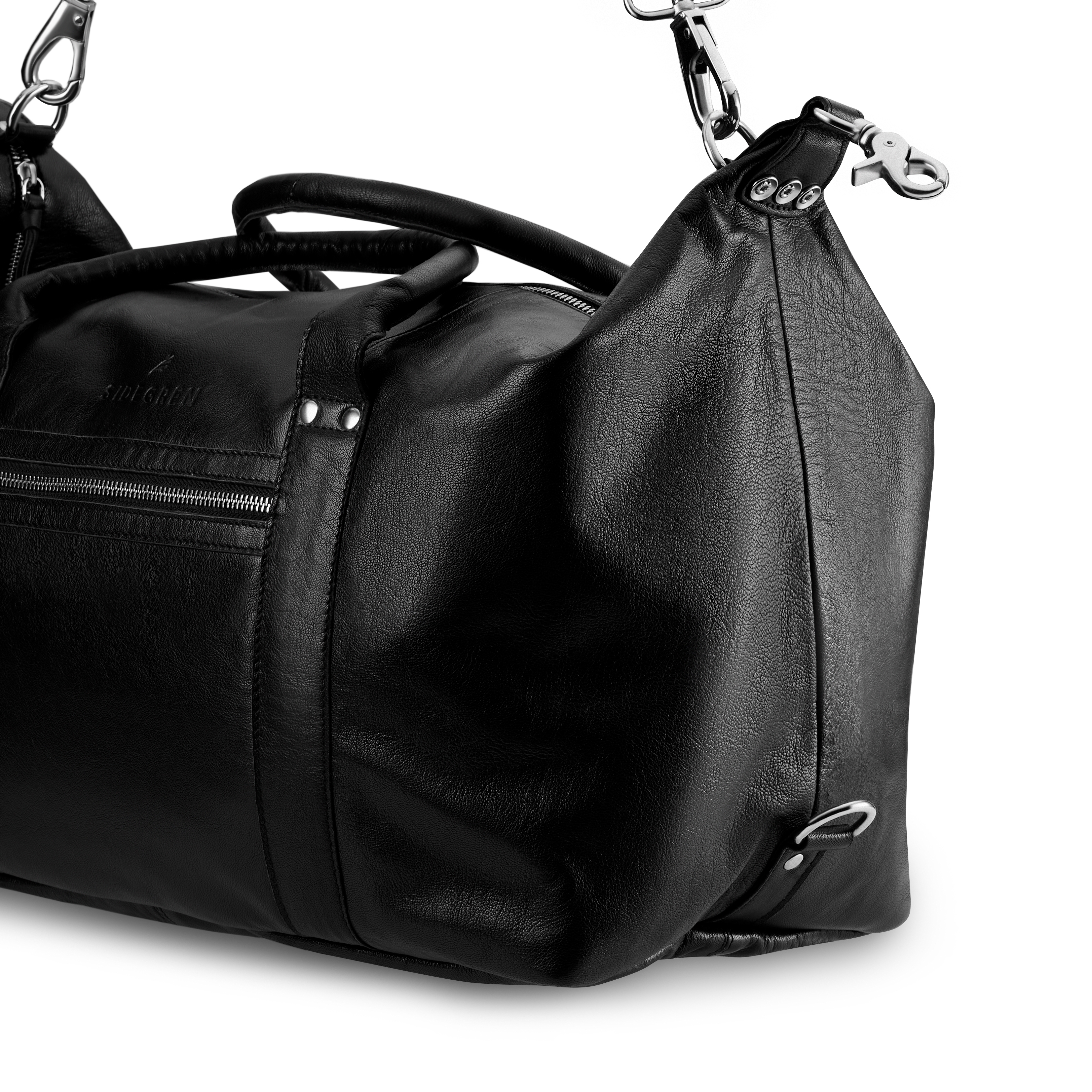 Fidei | Mala de Fim de Semana em Pele Caprina de Flor Integral Preto - 6