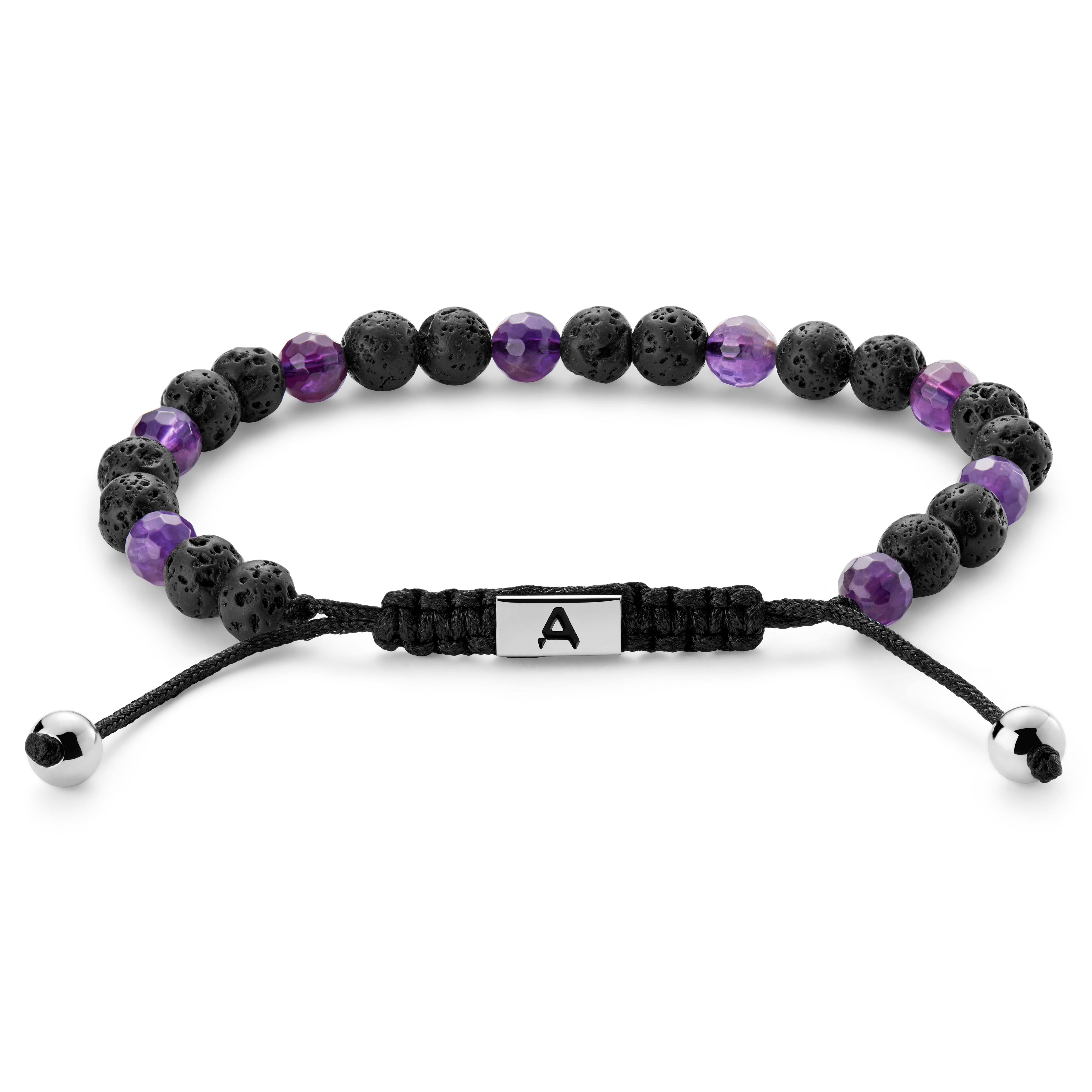 Armband Lava & Amethyst 6mm Sanatio  - 4