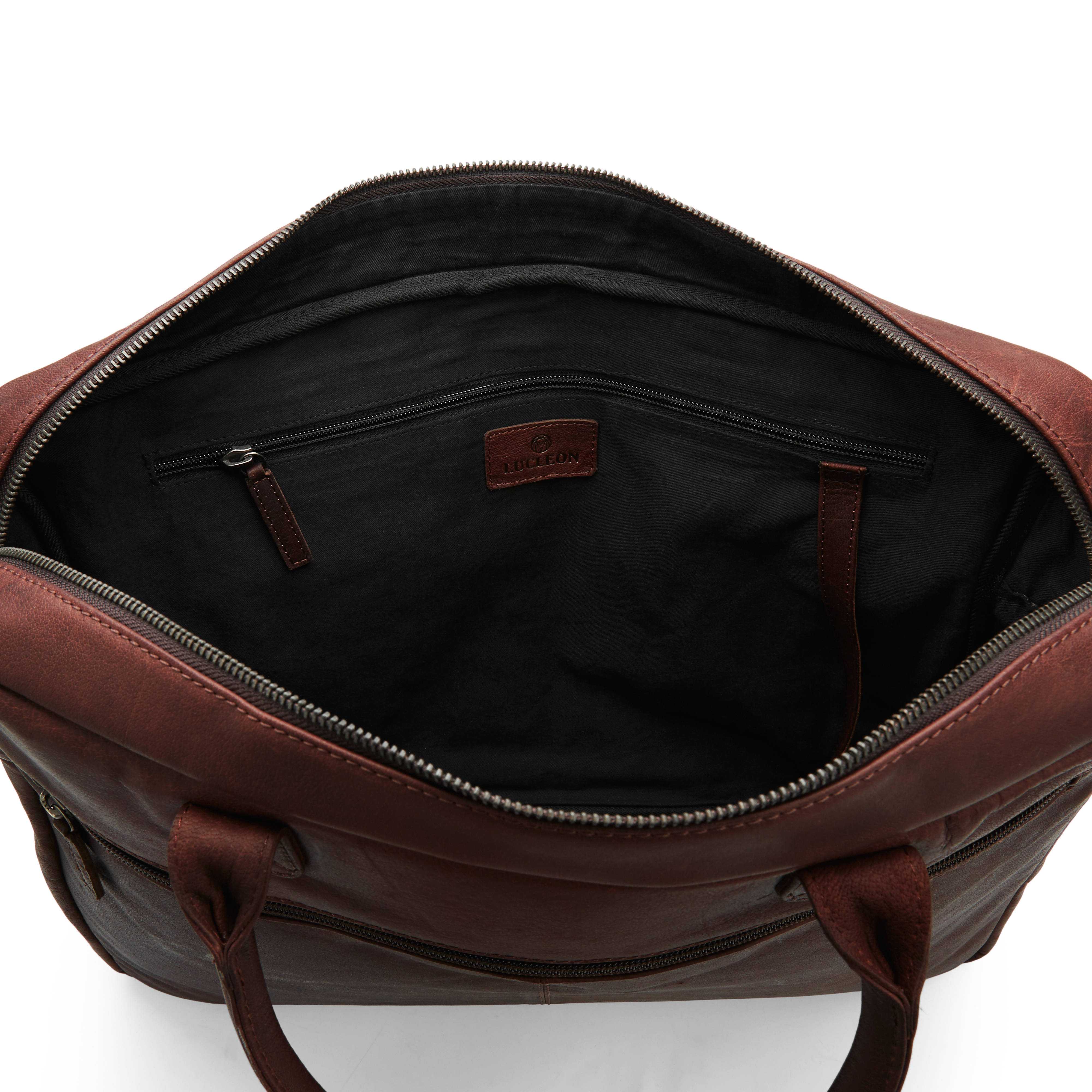 Bolso para portátil clásico de cuero marrón Oxford  - 8