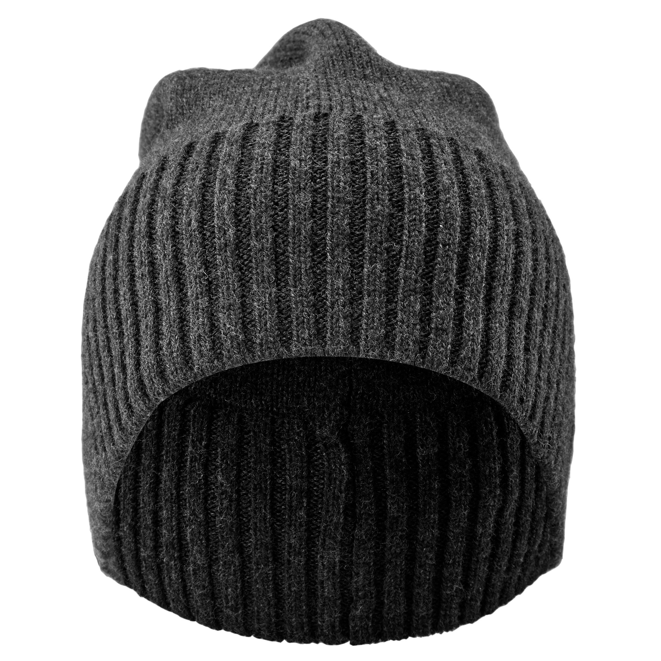Graphite Merino Wool Chunky Rib Beanie | In stock! | Fawler