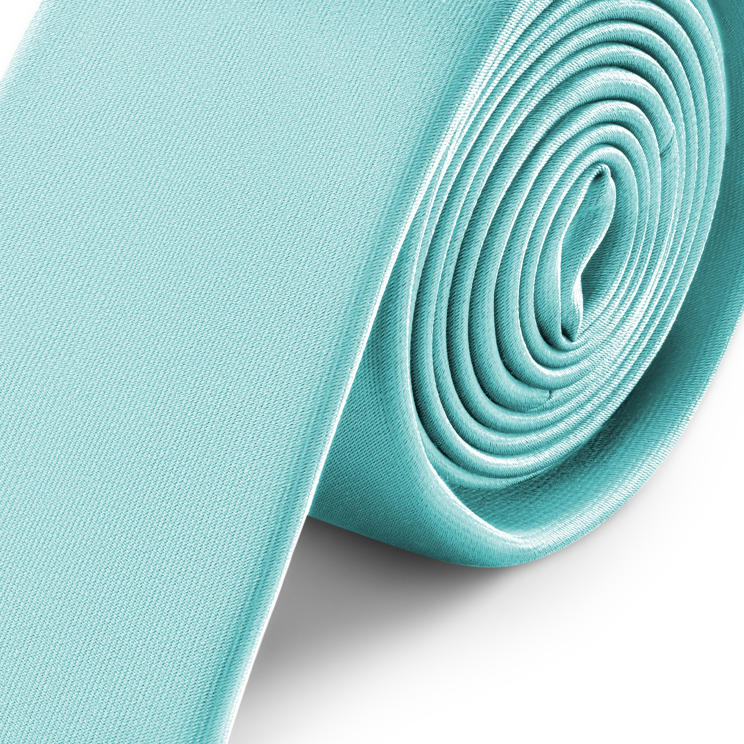 Babyblauwe Smalle Satijnen Stropdas van 6 cm - 2