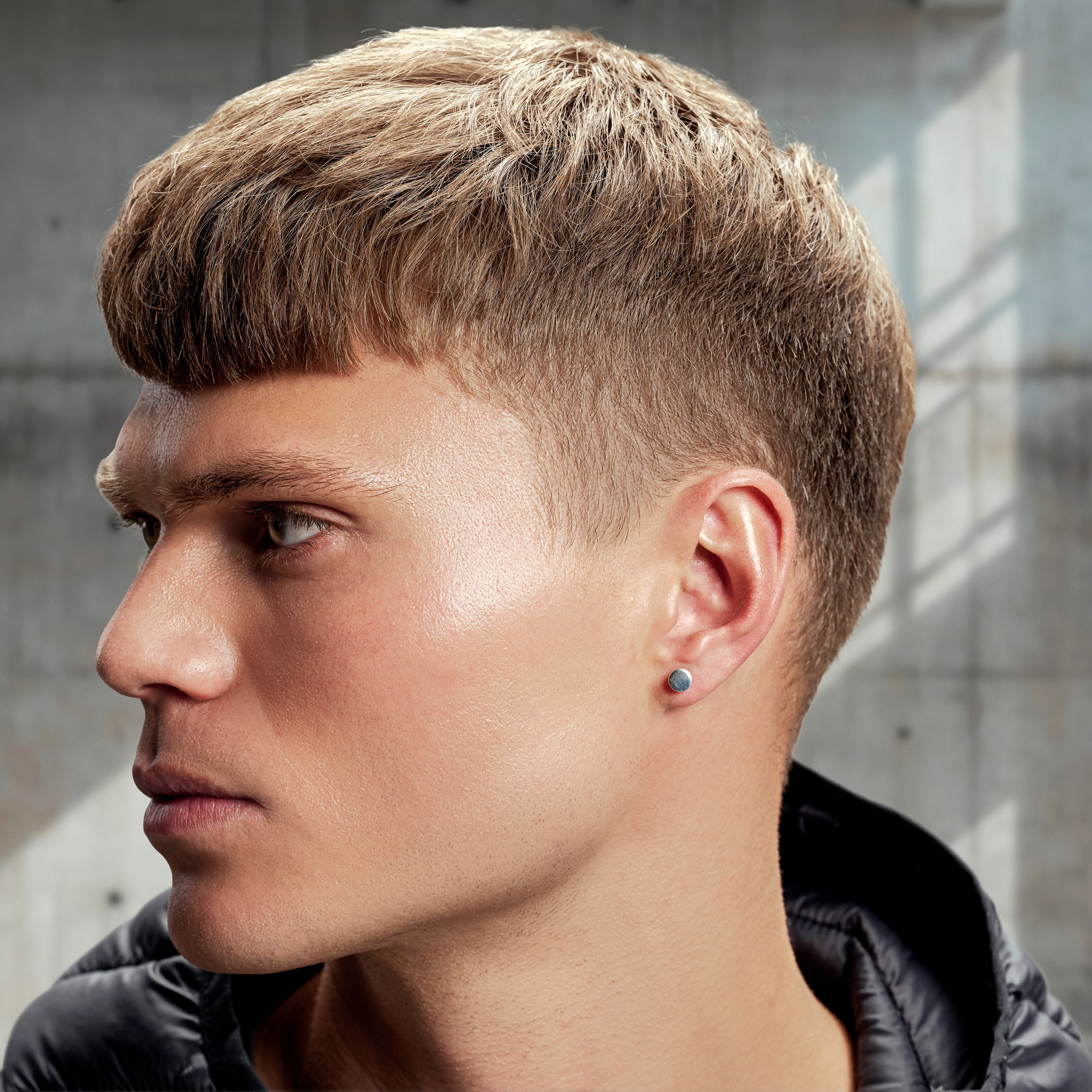 Argentia | Плоска сребърна обица имитация на флеш тапа с родиево покритие 6 мм - 5