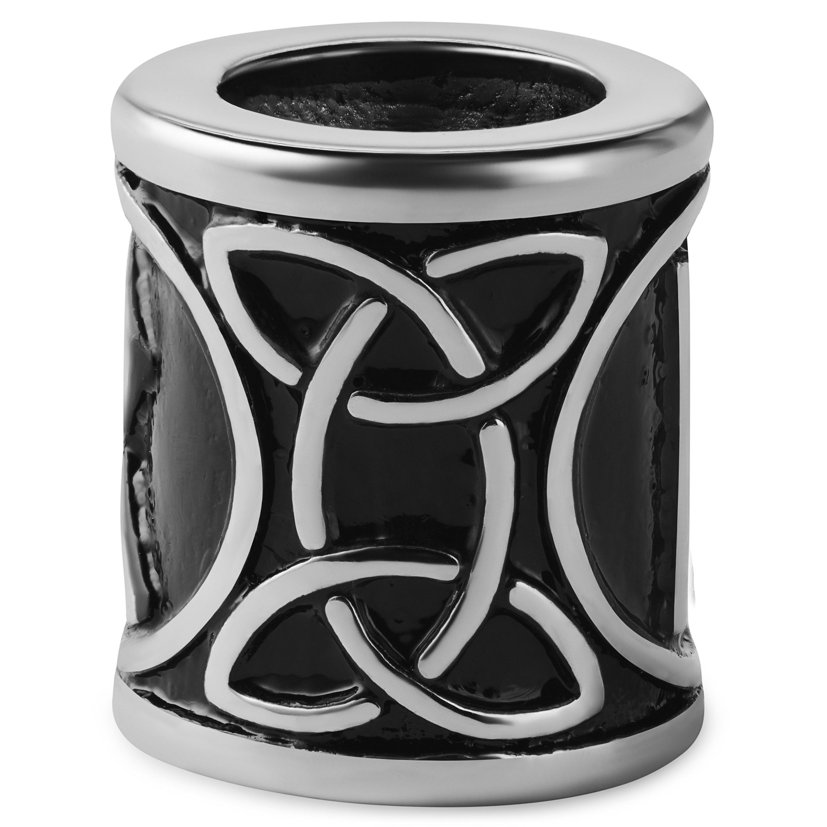 Anillo para barba con runa de los viajes vikinga plateado  - 3