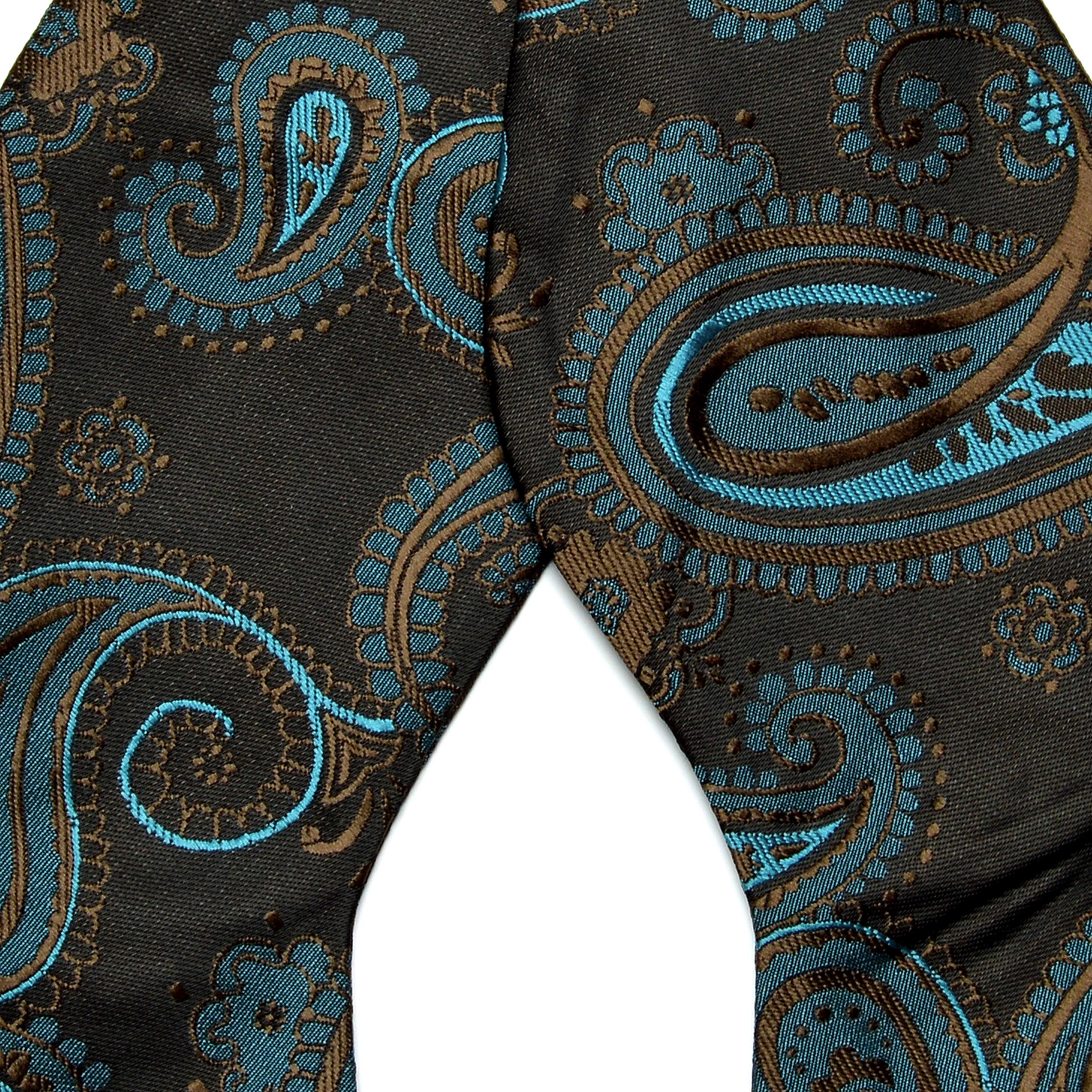 Noeud Papillon Soie Motif Paisley Turquoise  - 2