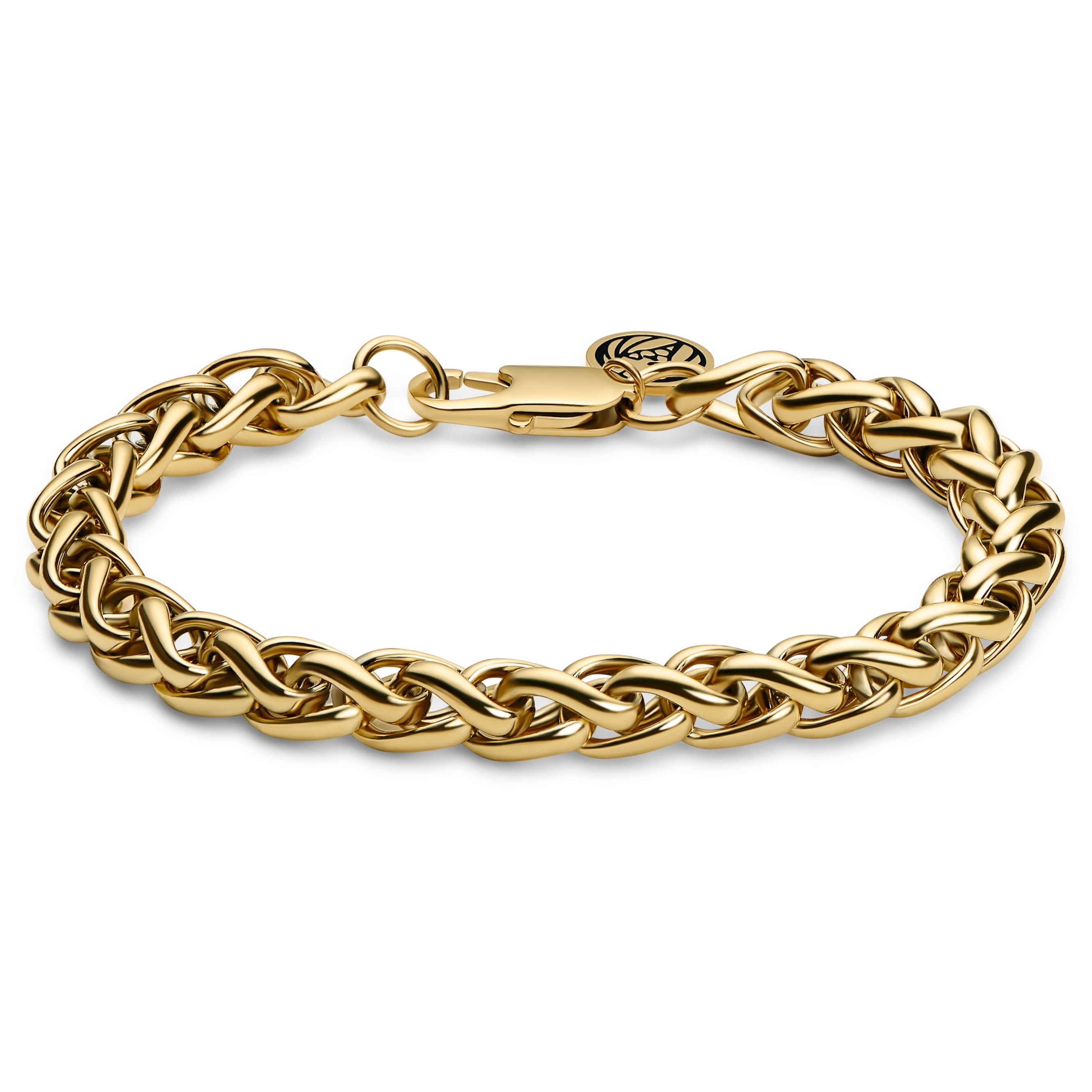 Amazon.com: 5mm 14k Yellow Gold Plated Braided Wheat Chain Bracelet, 7  inches: Clothing, Shoes & Jewelry