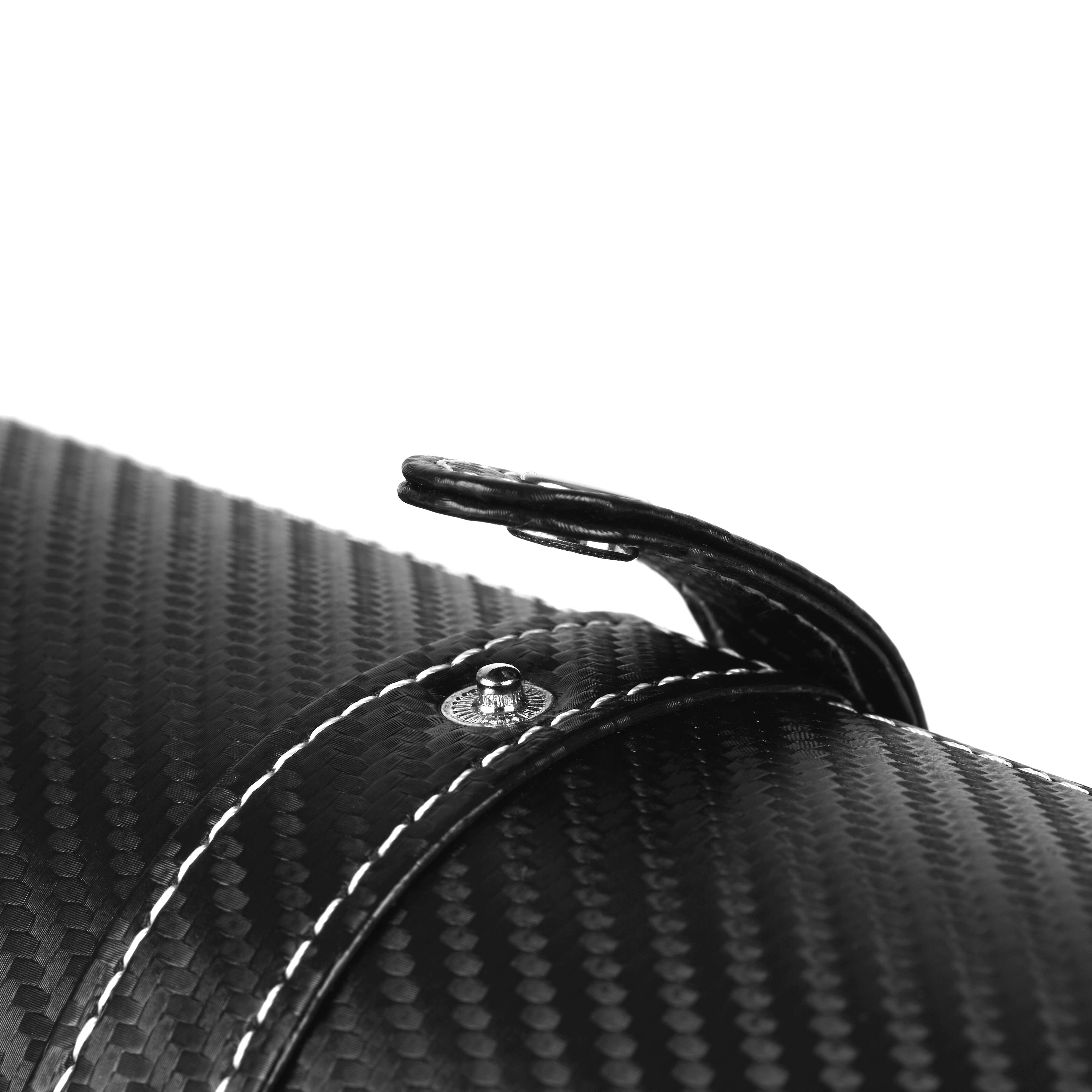 Black Faux-Leather Watch & Cufflink Roll Case - 2 Watches - 4