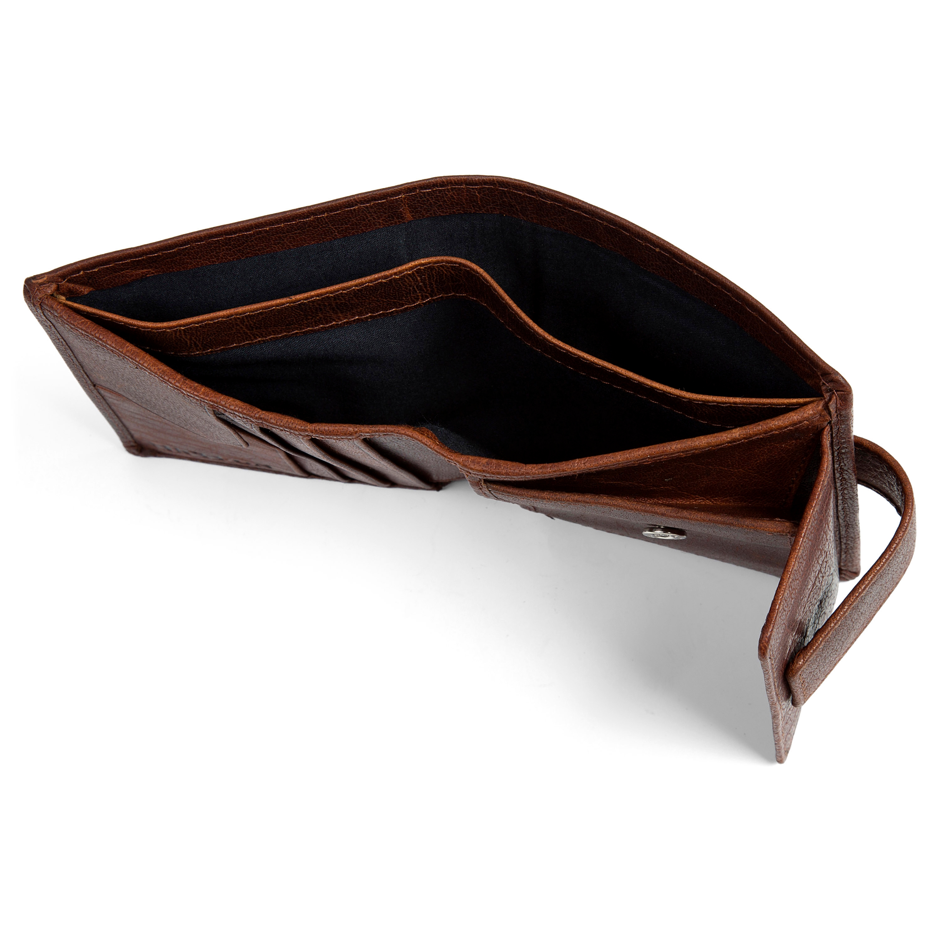 Portafoglio Montreal compatto in pelle marrone chiaro con schermatura RFID - 6