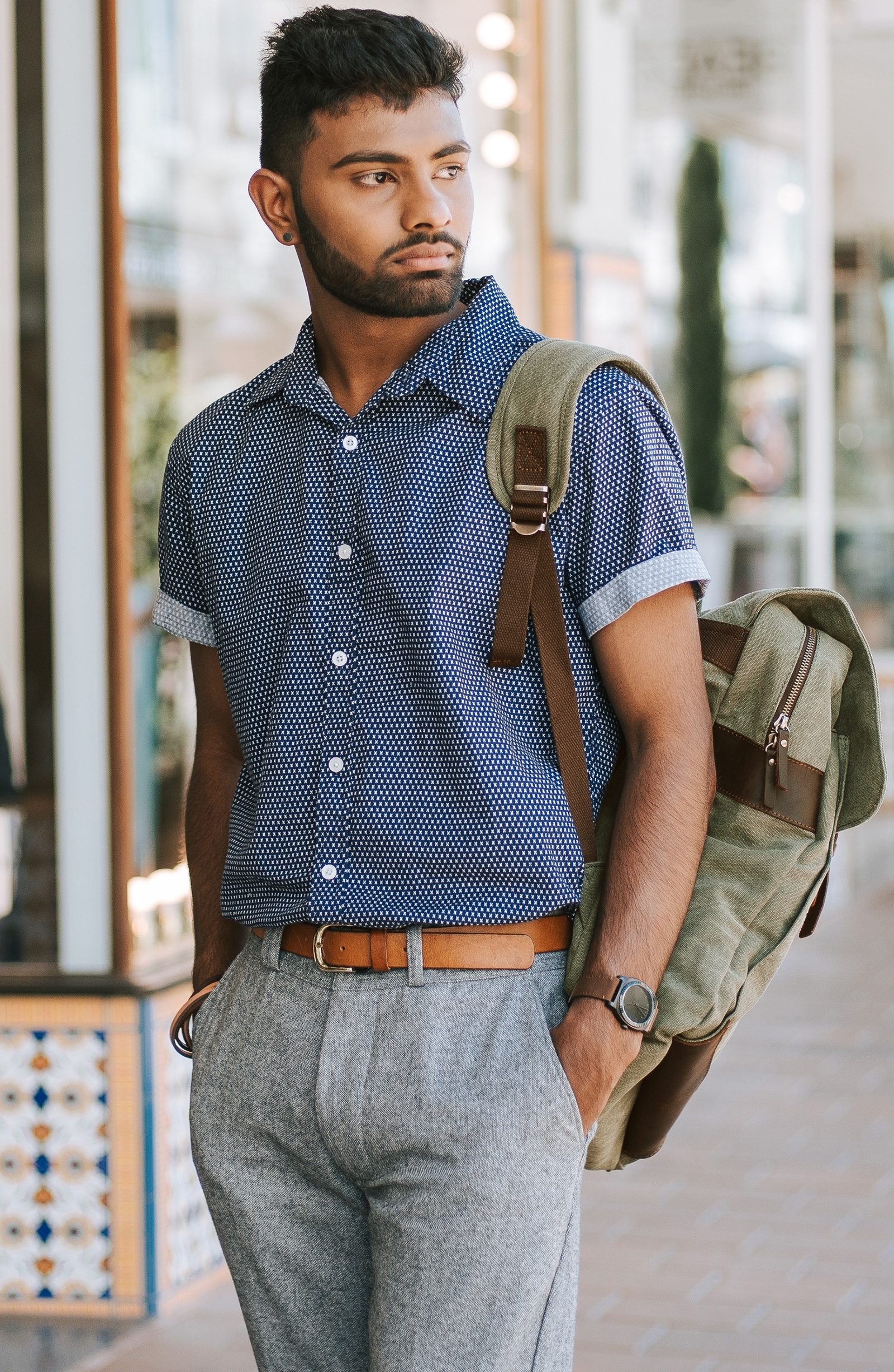 Montreal Zipped Tan RFID Leather Pouch - 6