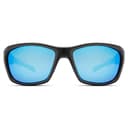 Polarisierte schwarze Sportsonnenbrille mit blauen Gläsern Polarisierte schwarze Sportsonnenbrille mit blauen Gläsern