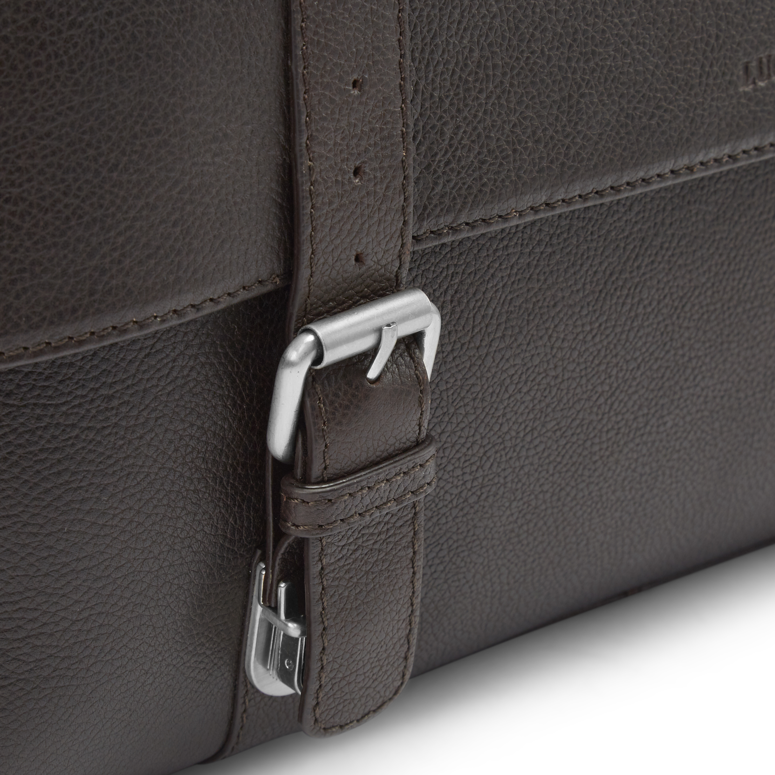 Sam Dunkelbraune Leder Messenger Tasche - 8
