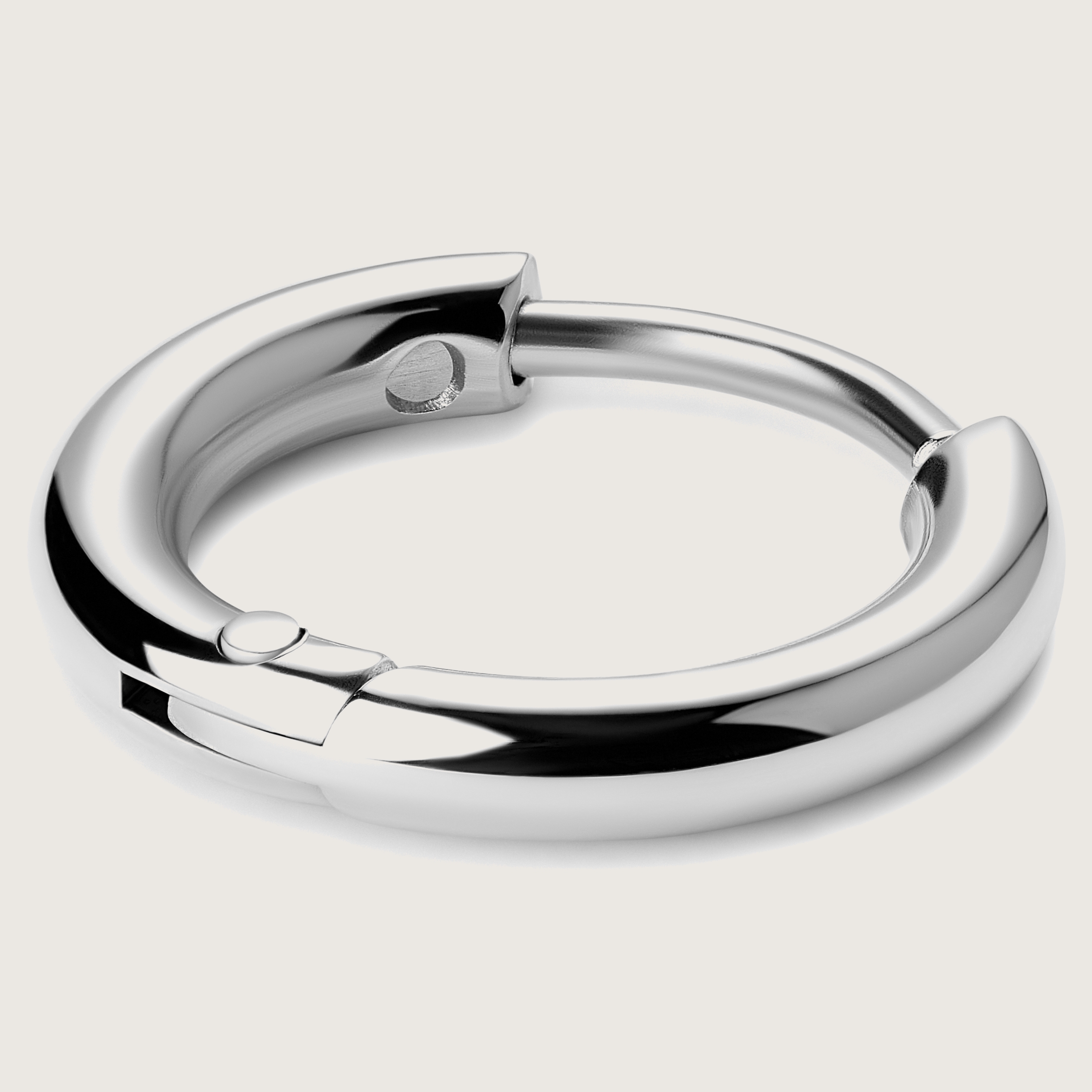 DENI 4 dunne neusringen zonder sluiting, 925 sterling zilver, grote binnendiameter van 9 mm en dun 0,6 mm dik, Zilver