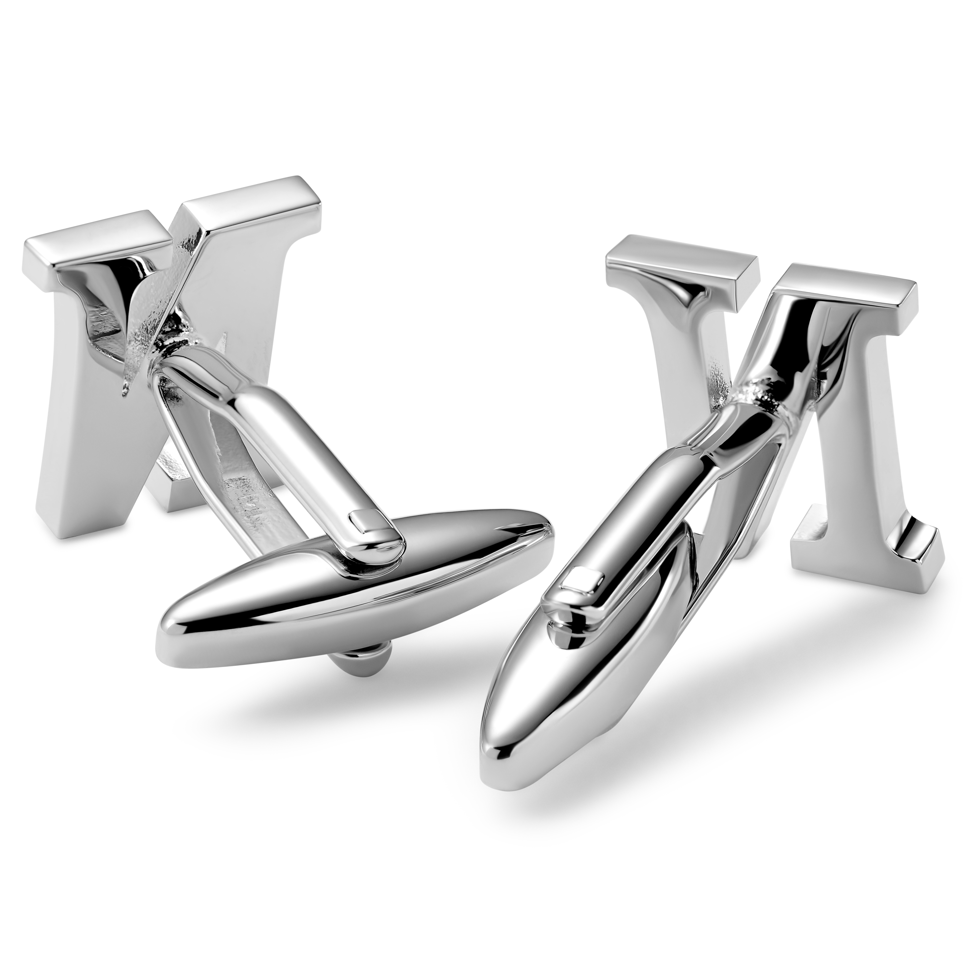 Ασημί Ορειχάλκινα Μανικετόκουμπα Αρχικό N - 2