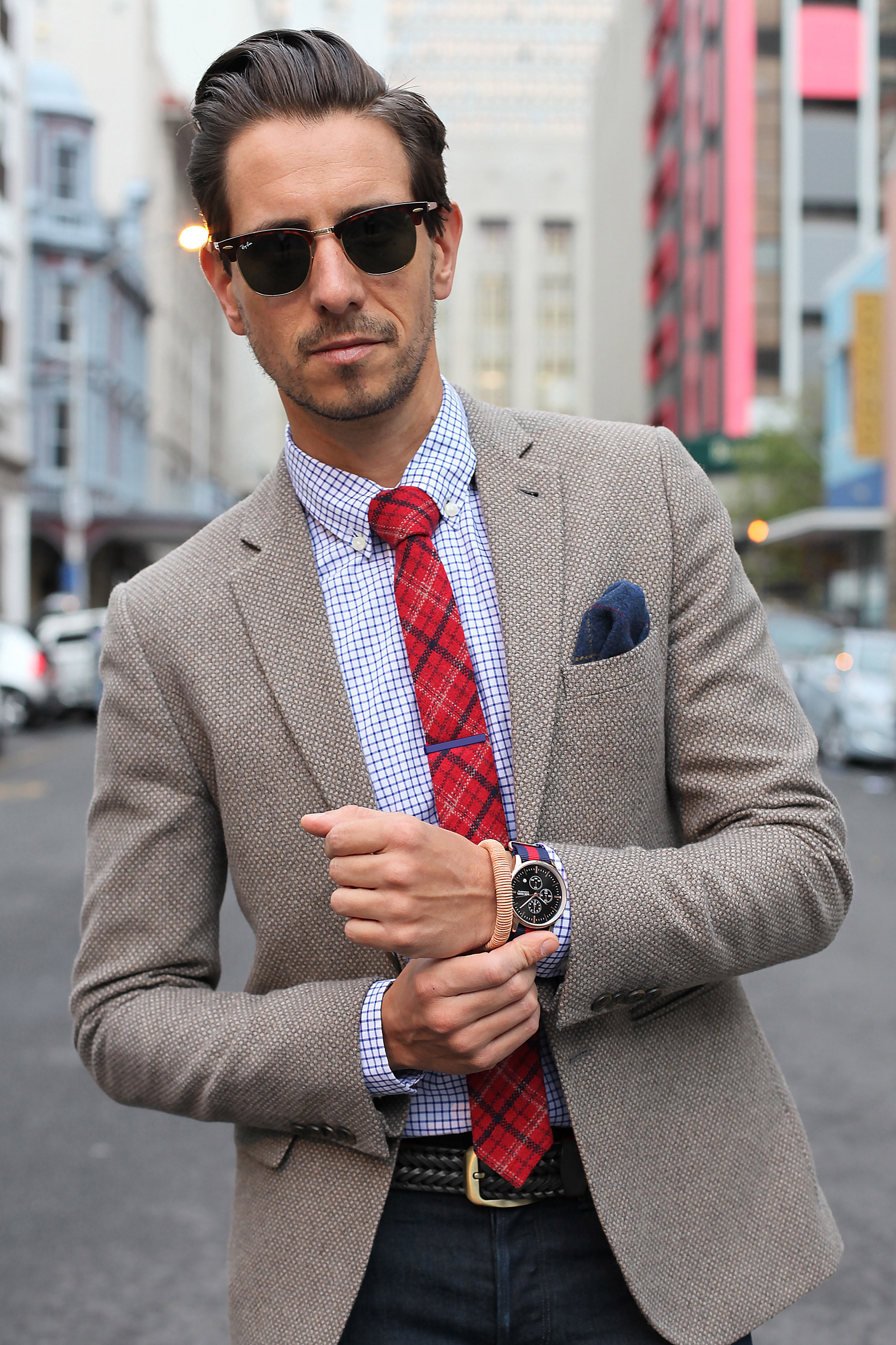 Kratka kovinsko modra sponka za kravato - 6