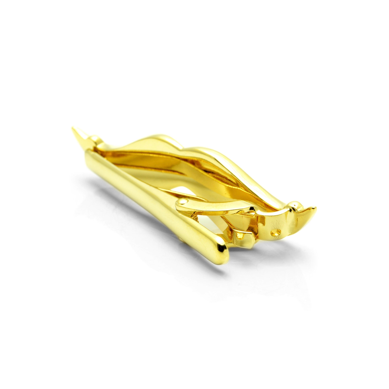 Gold-Tone Mustache Tie Clip - 3