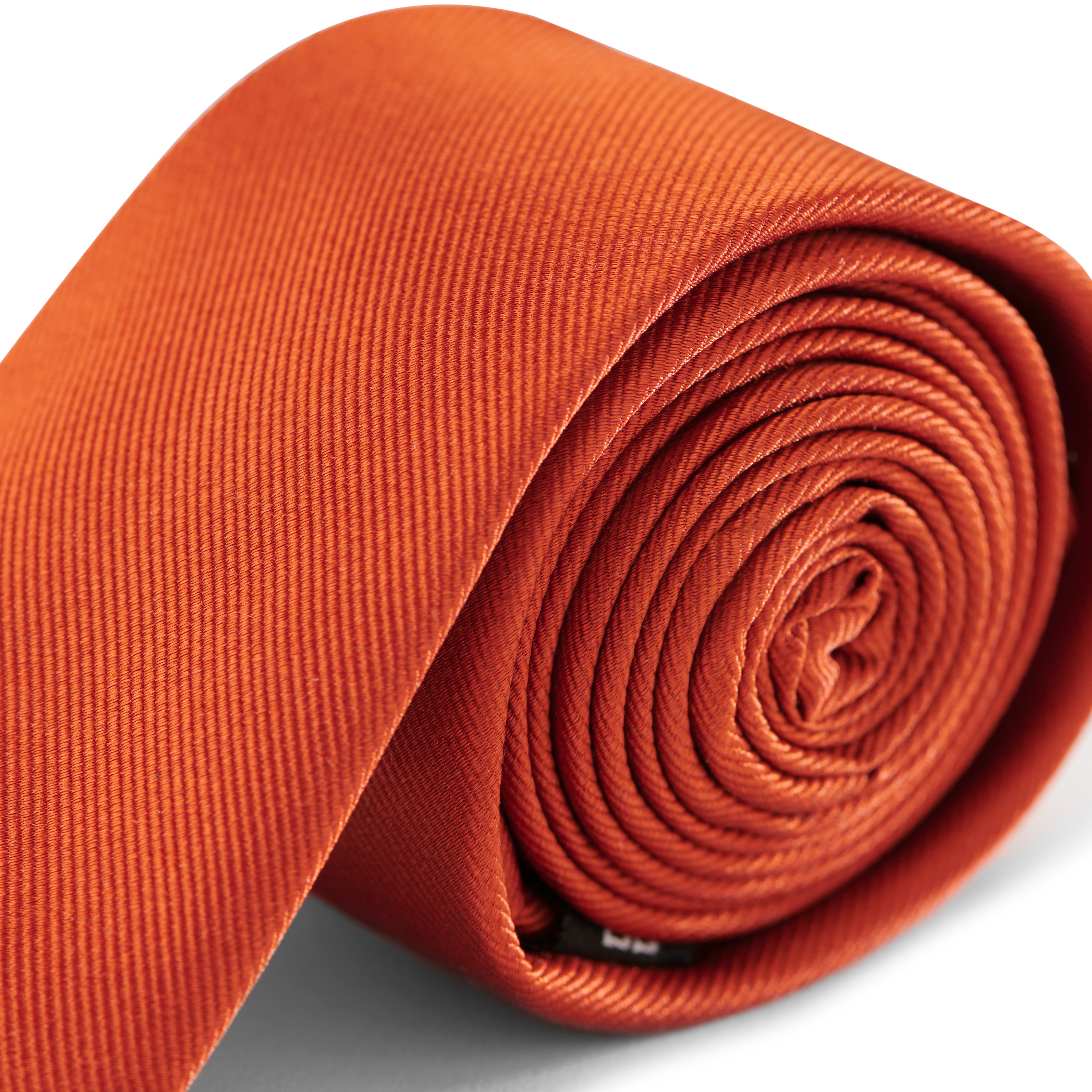 Cravate orange en sergé de soie 6 cm - 3