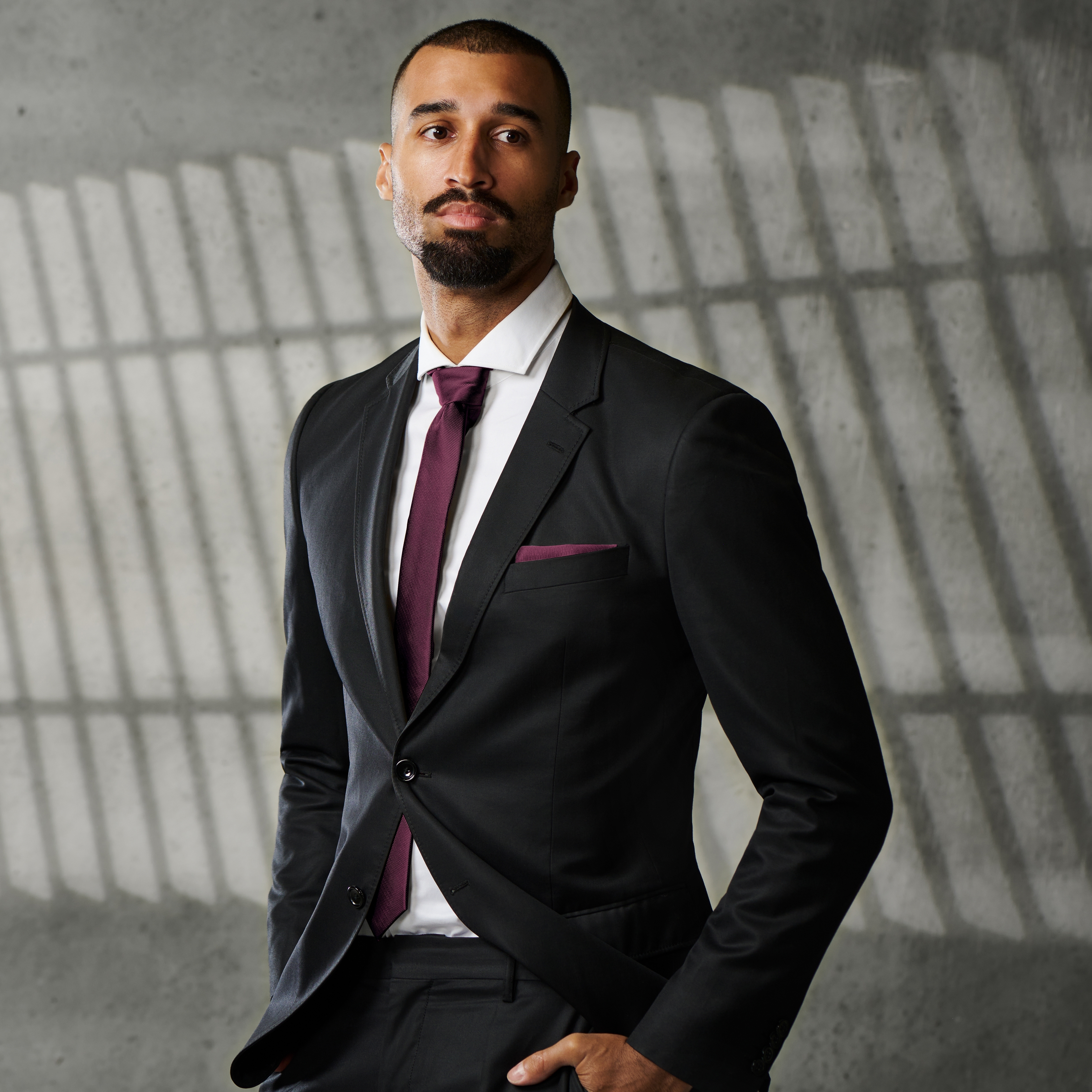 Karmozijnrode Smalle Grosgrain Stropdas van 6 cm - 2