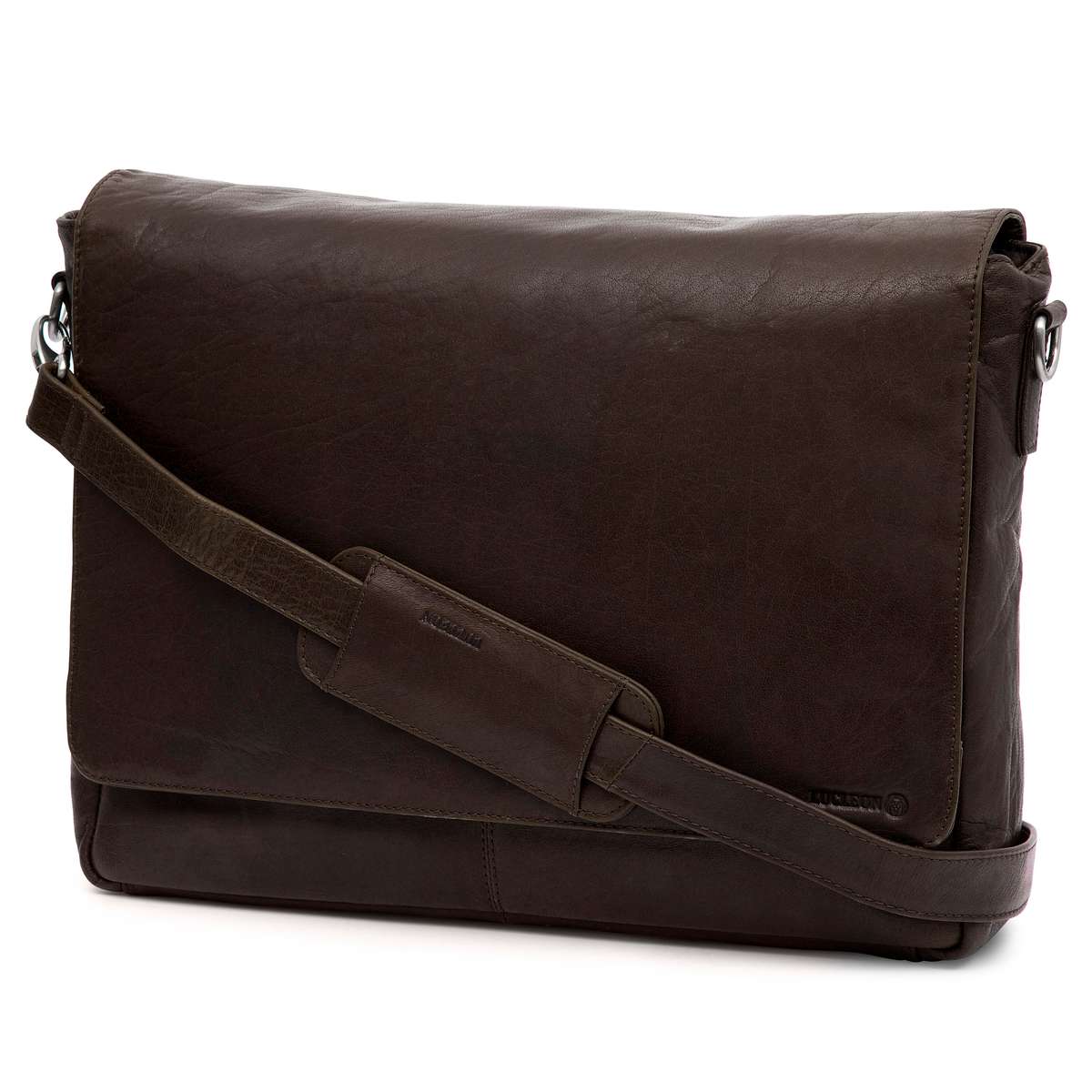 Relaxed Large Brown Leather Messenger Bag