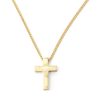Χρυσαφί Ατσάλινο Κολιέ με Κρεμαστό Σταυρό The Son Cross Iconic