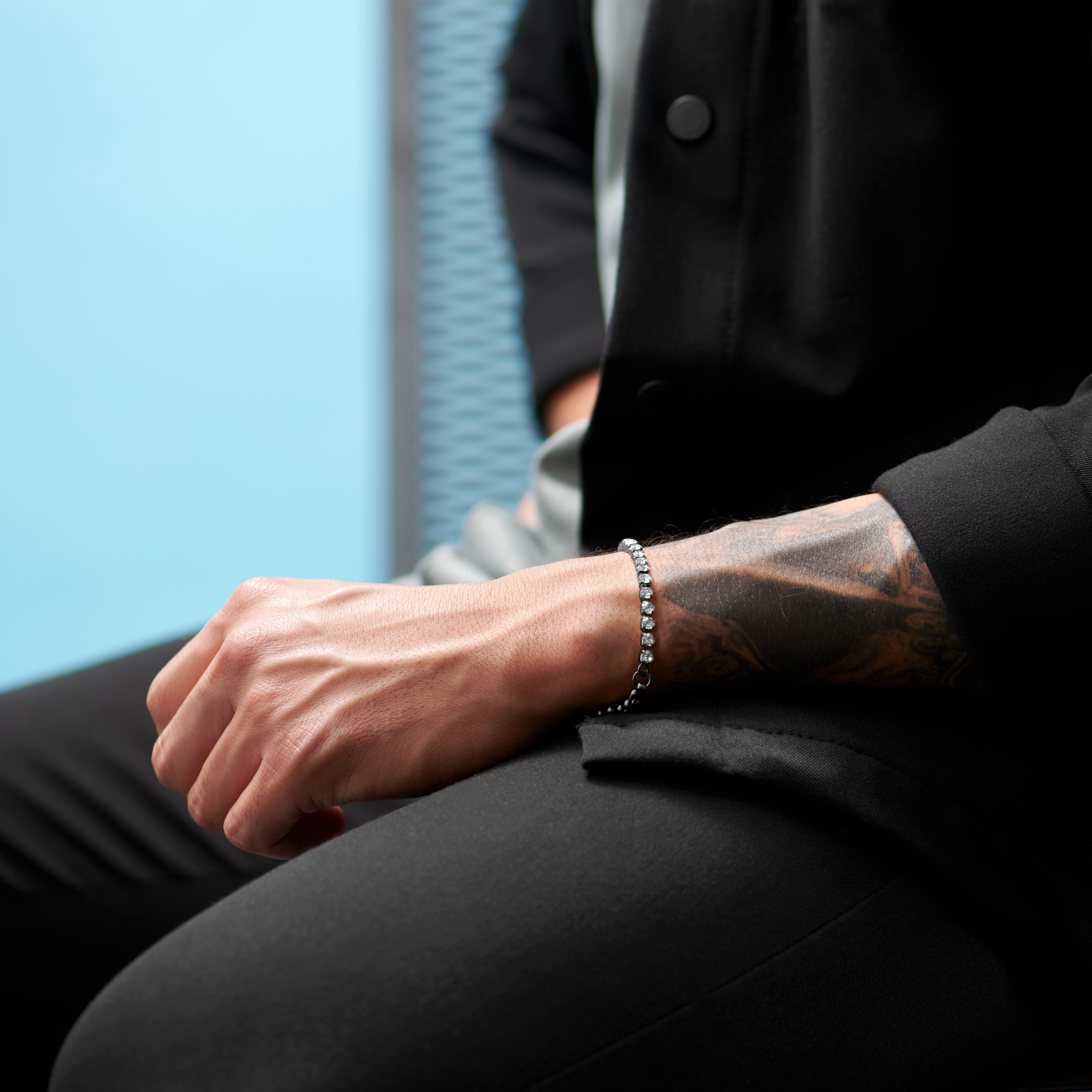 Pulsera de cadena veneciana gris con diamantes de cristal Amager Craig - 3