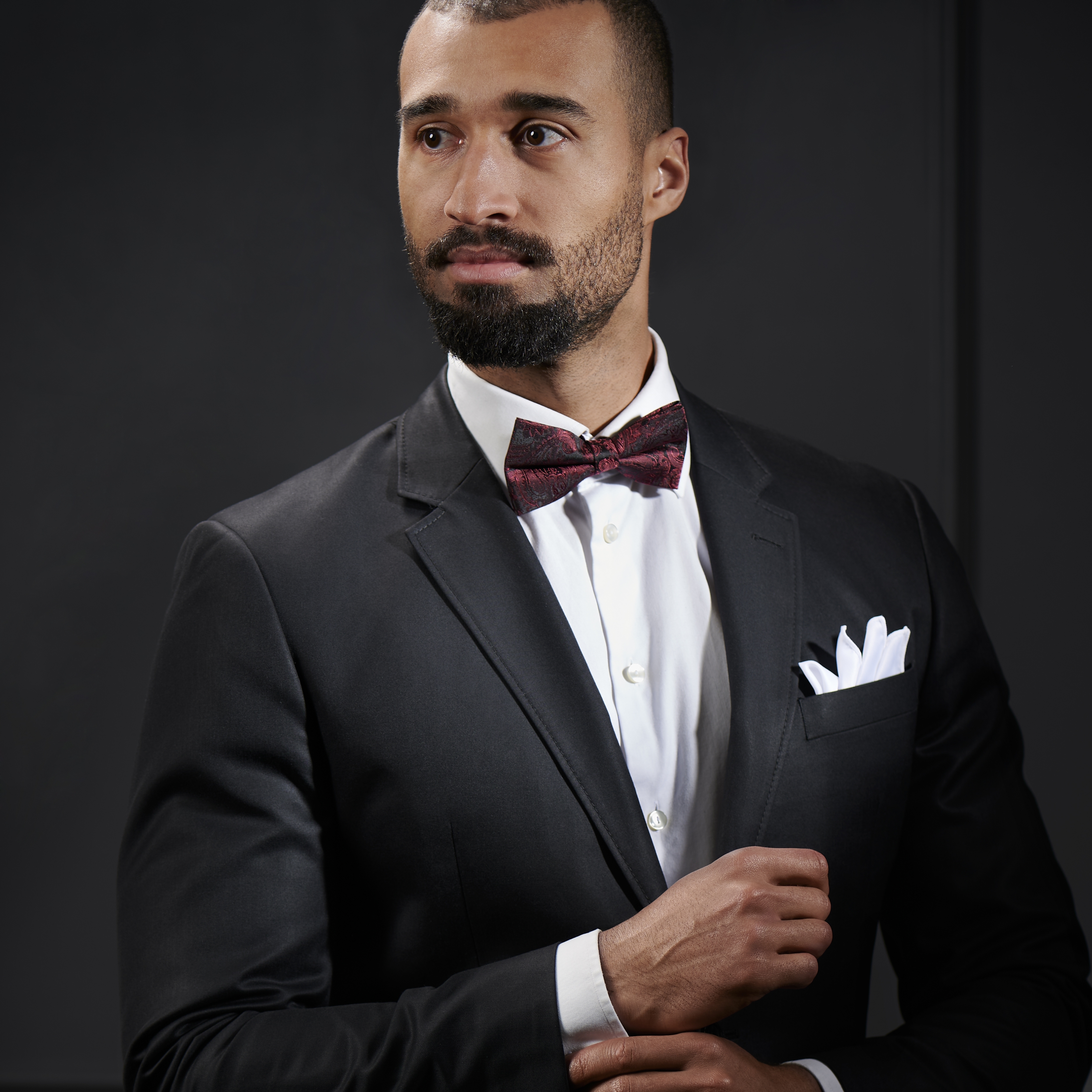 Bordeaux Pattern Pre-Tied Bow Tie - 4