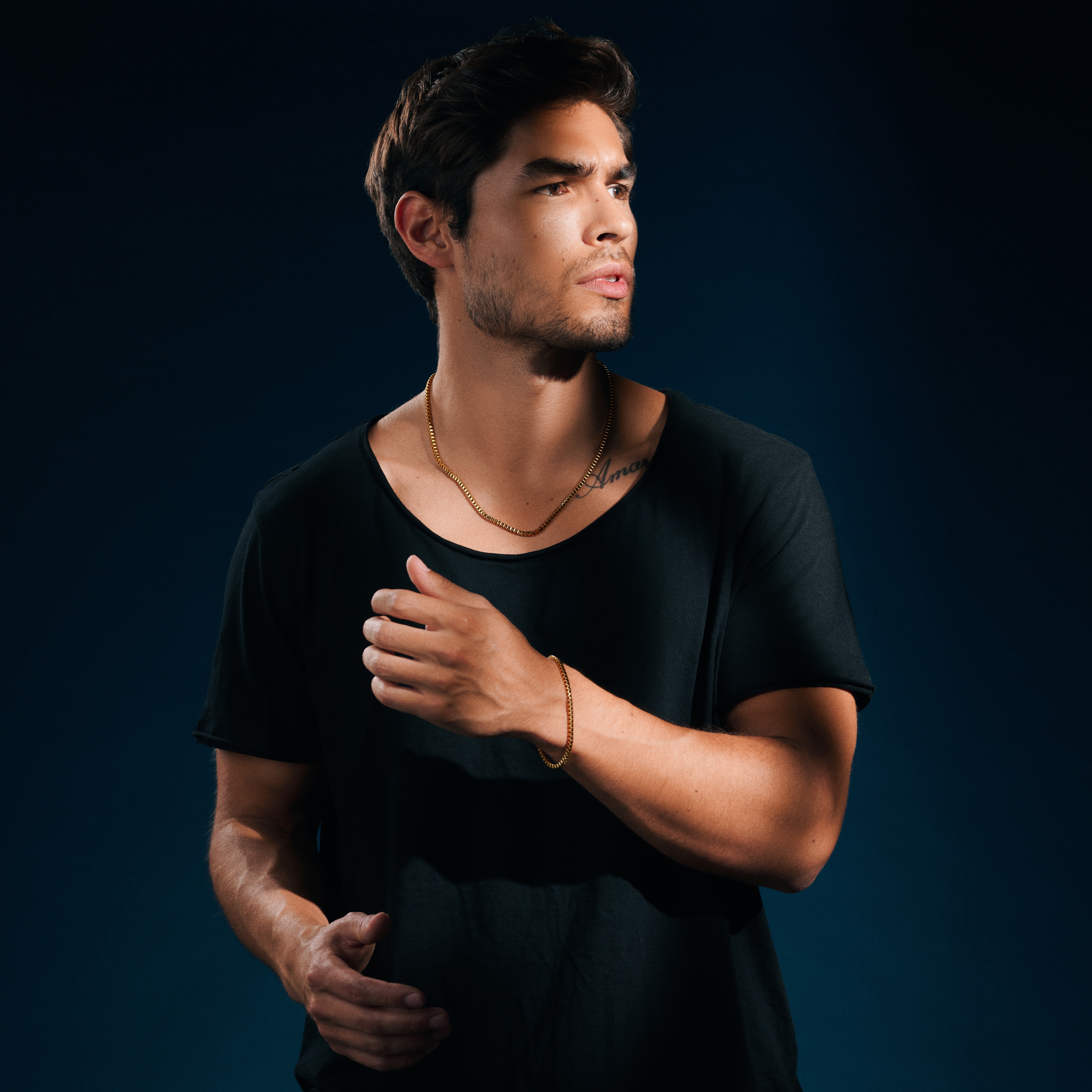 Essentials | Collana a catena quadrata in color oro da 3 mm - 2