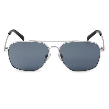 Thea | Silver-Tone & Smoke Grey Stainless Steel Sunglasses