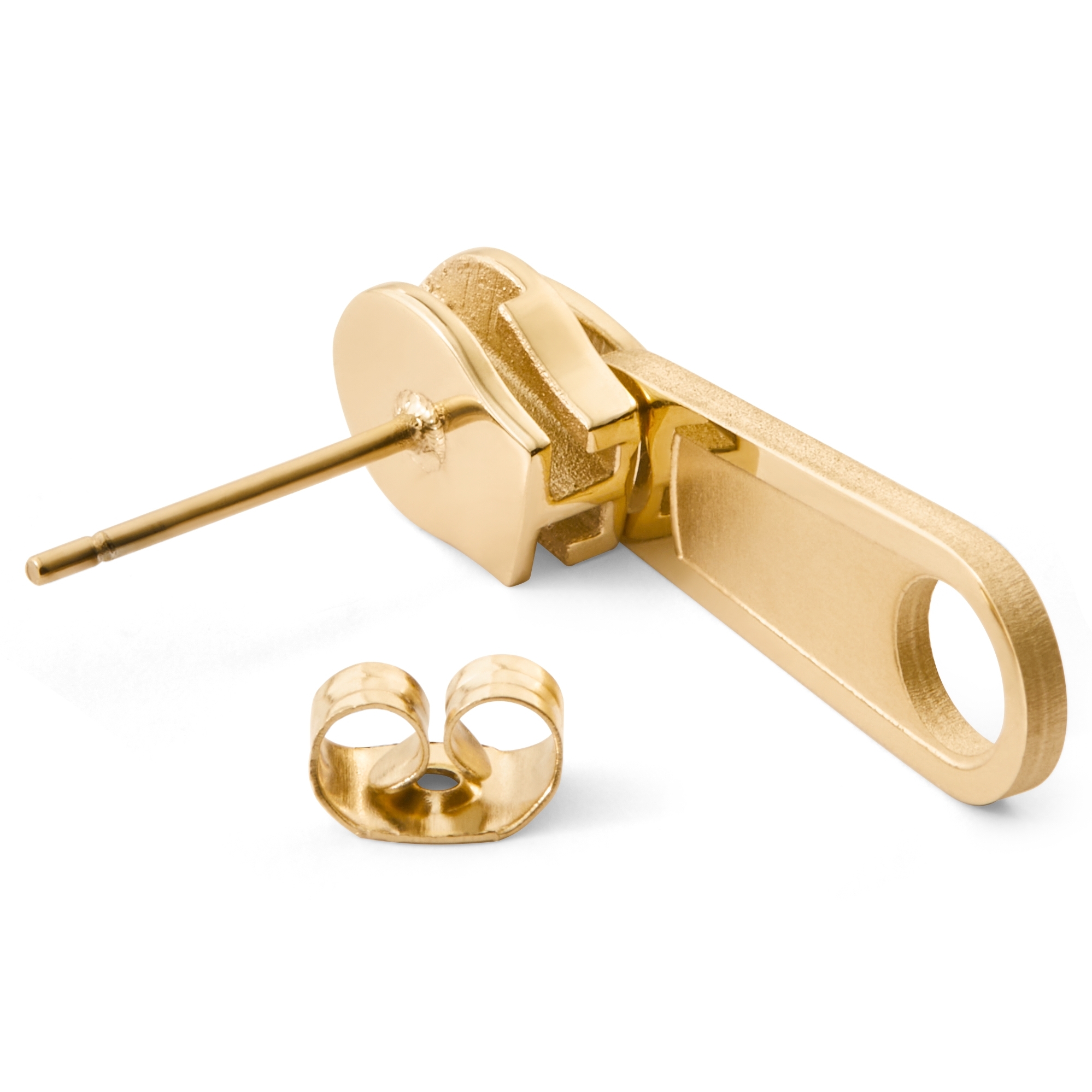 Clou d'oreille Floyd doré en zipper   - 3