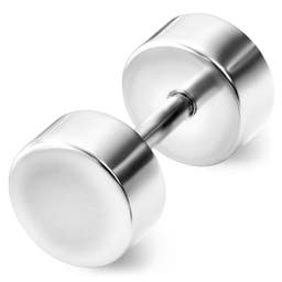 6 mm Silver-Tone Stainless Steel Fake Plug Earring