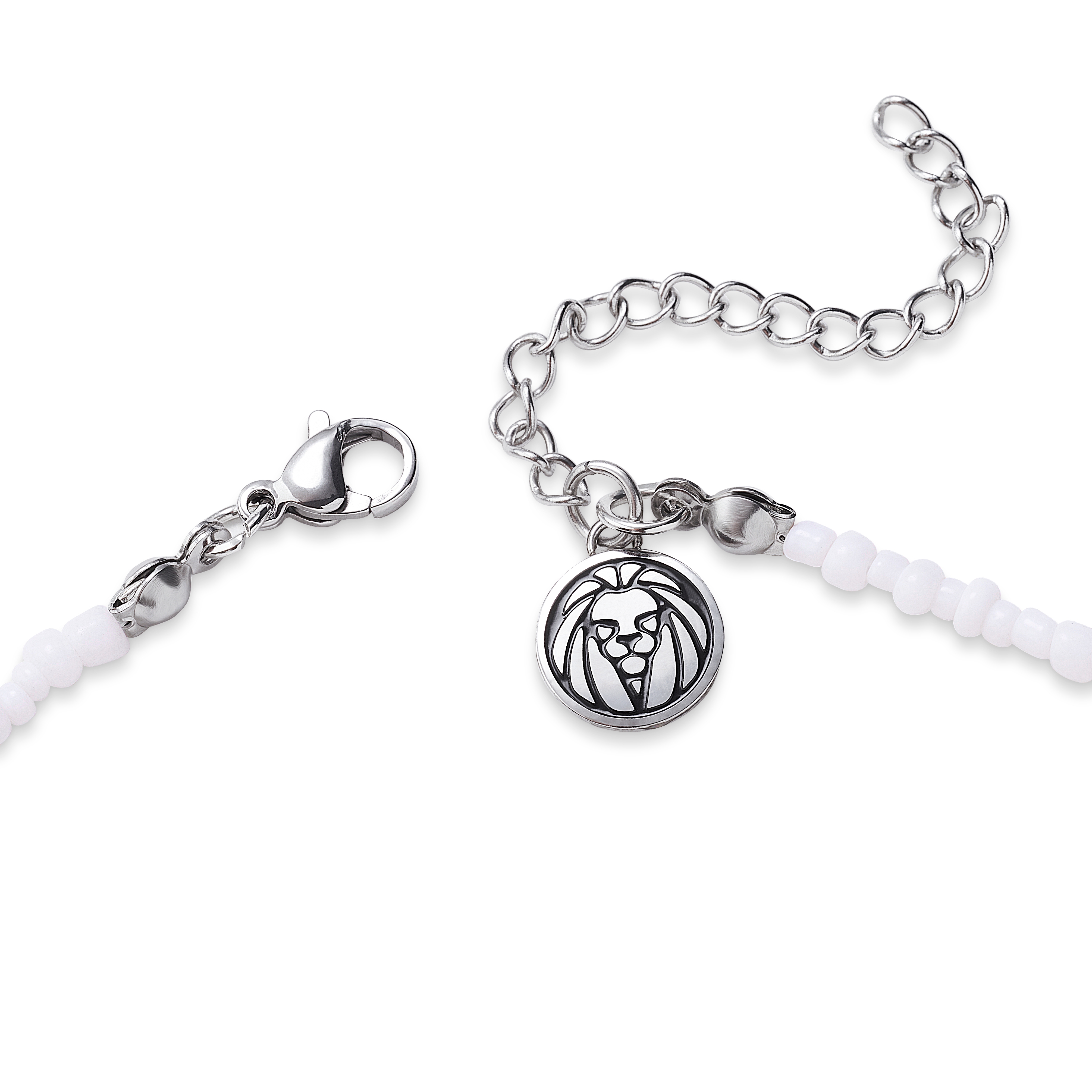 Amalfi | Bílý korálkový náhrdelník s motivem zlého oka - 5