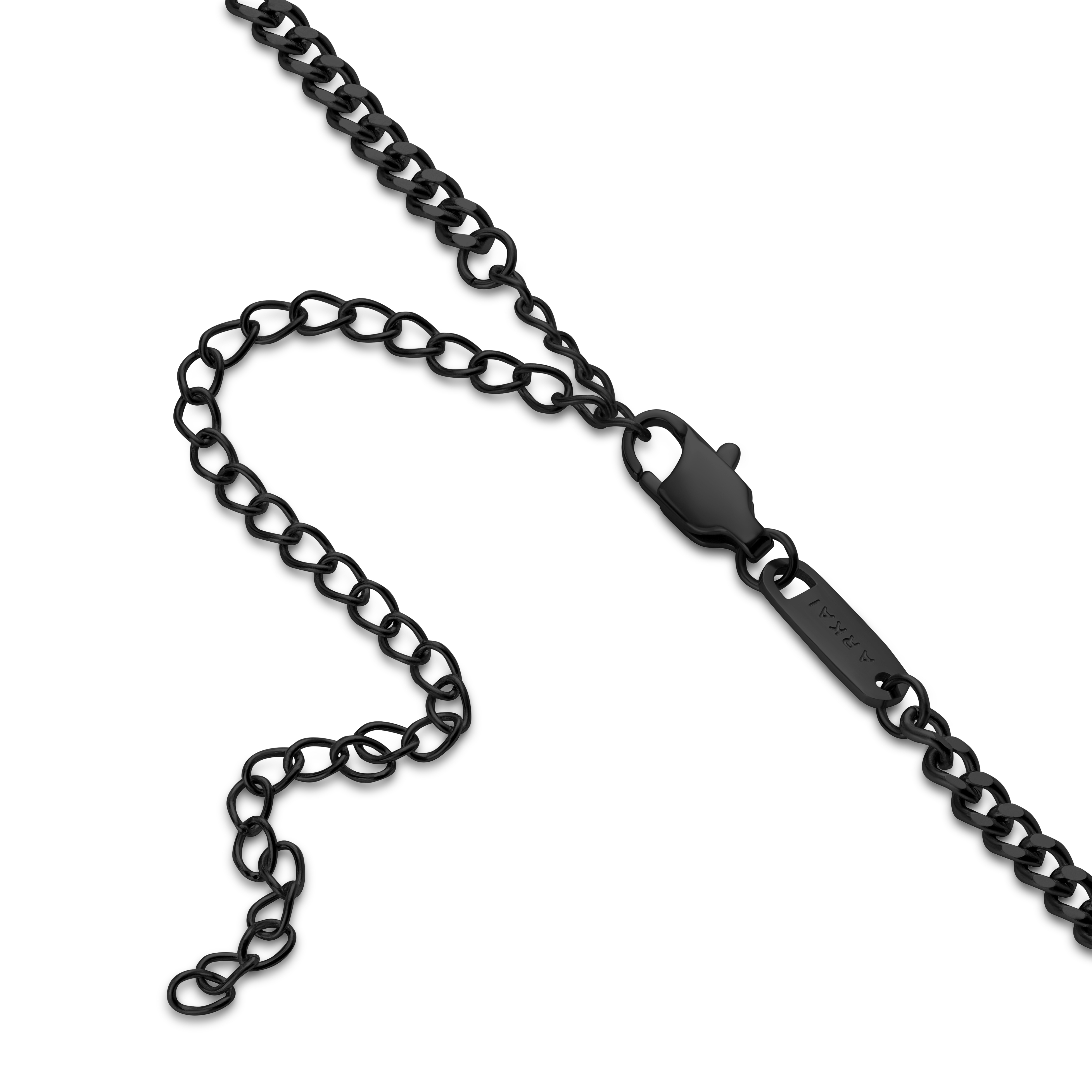 Cruz | Black Stainless Steel &amp; Green Agate Triangle Necklace - 4