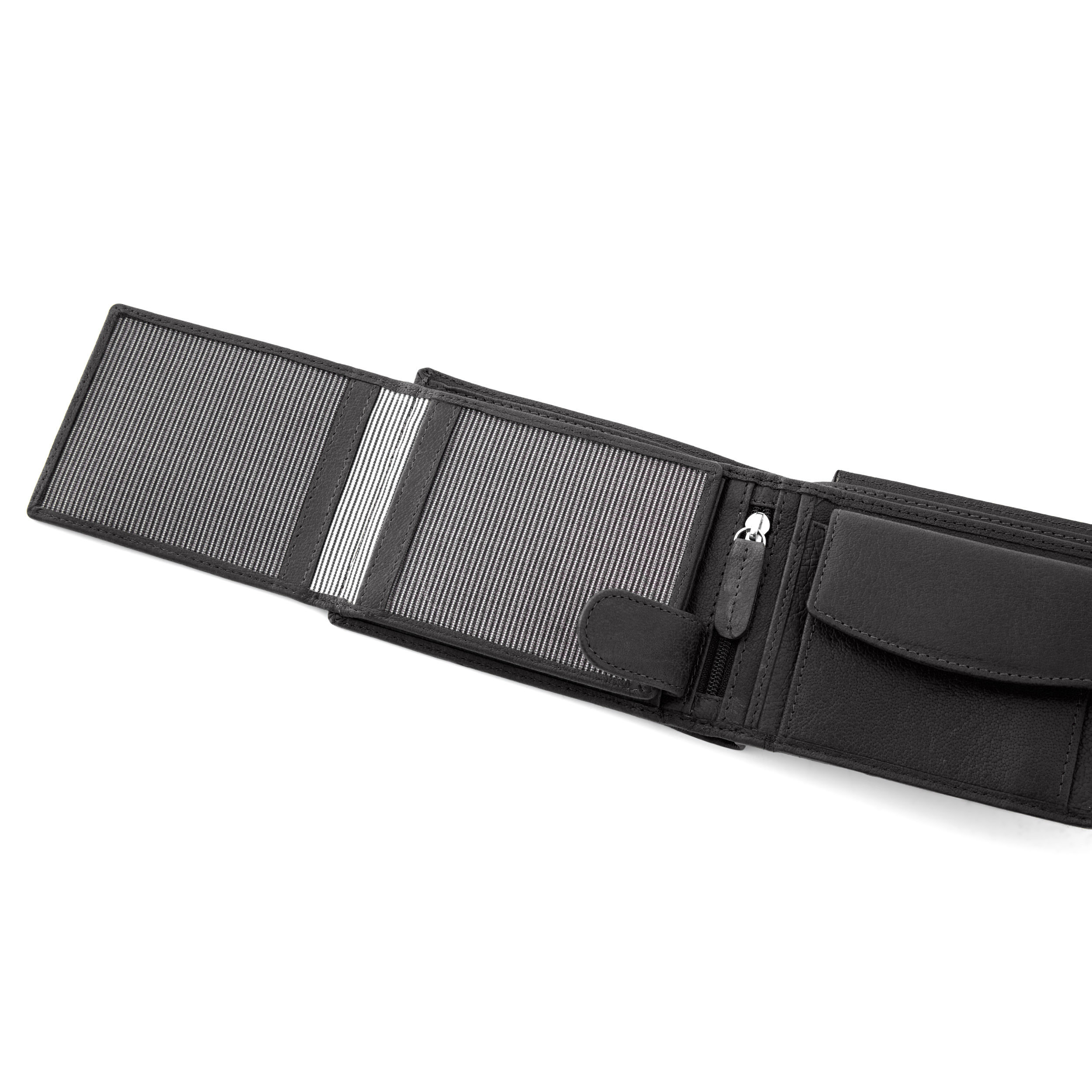 Zwarte Ergonomische Leren Portemonnee California - 11