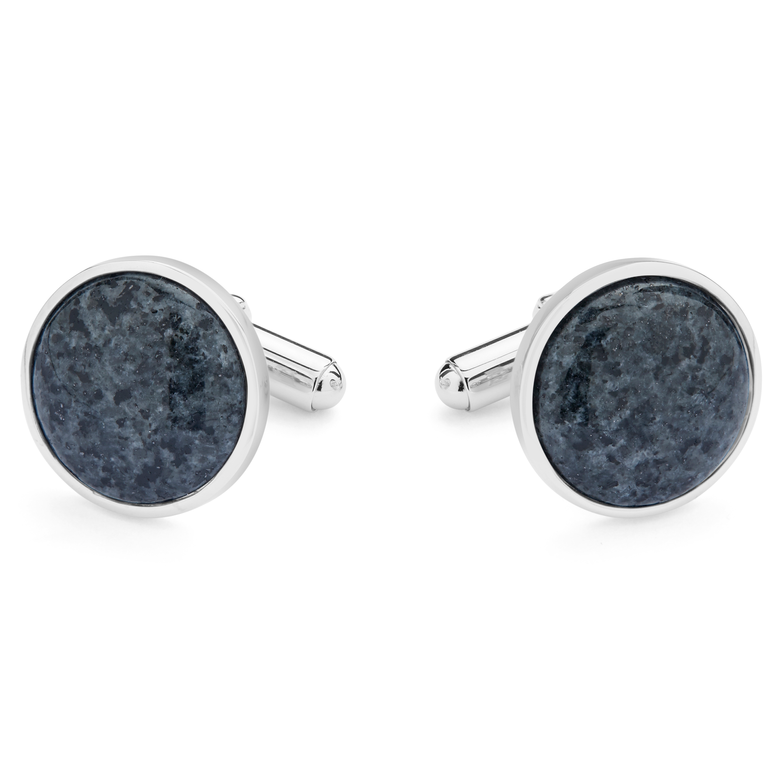 Sort Marmor 925s Nils Manchetknapper - 1