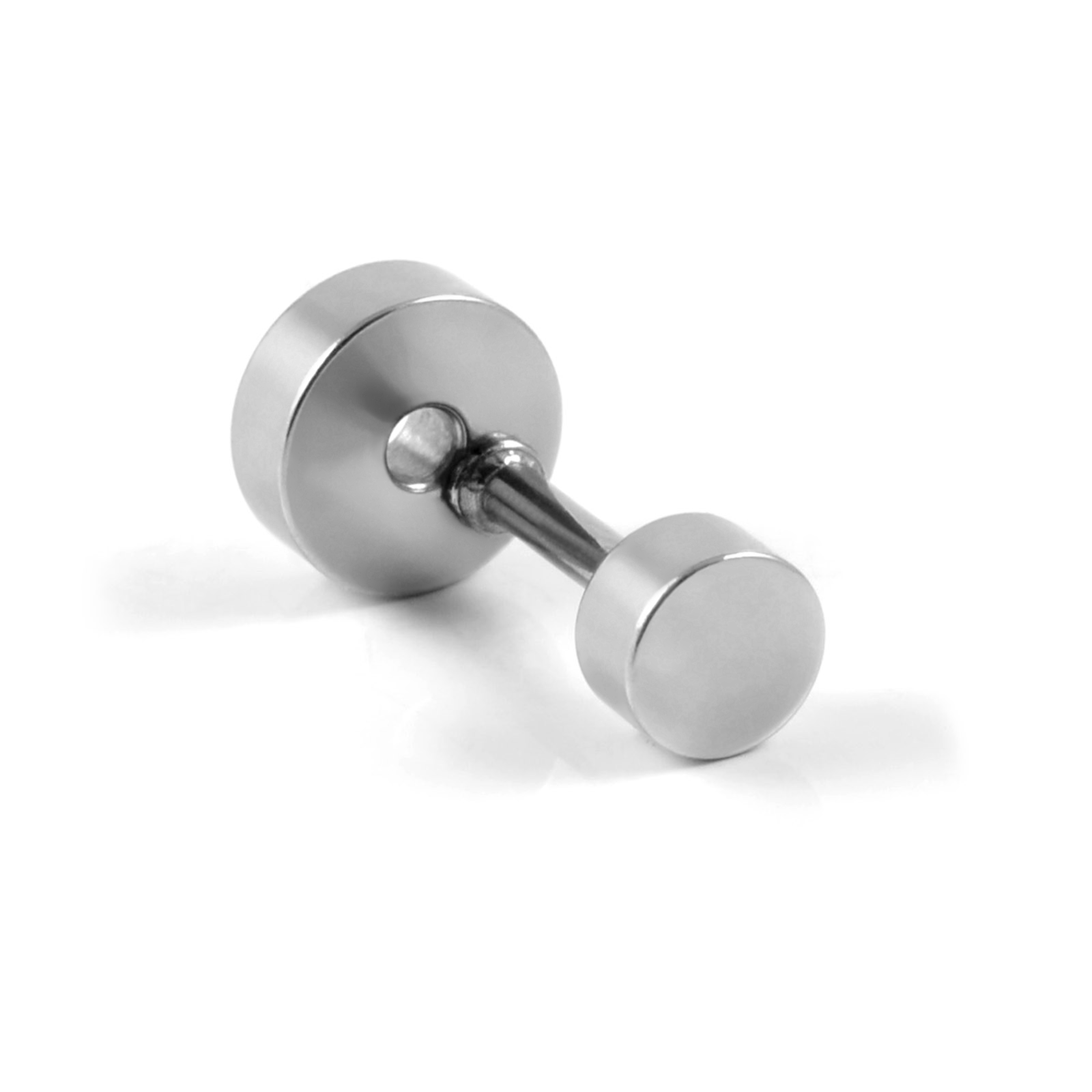 Orecchino rotondo a borchia con cristalli 6 mm - 3