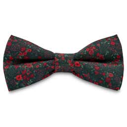 Boho | Forest Green Floral Silk Pre-Tied Bow Tie