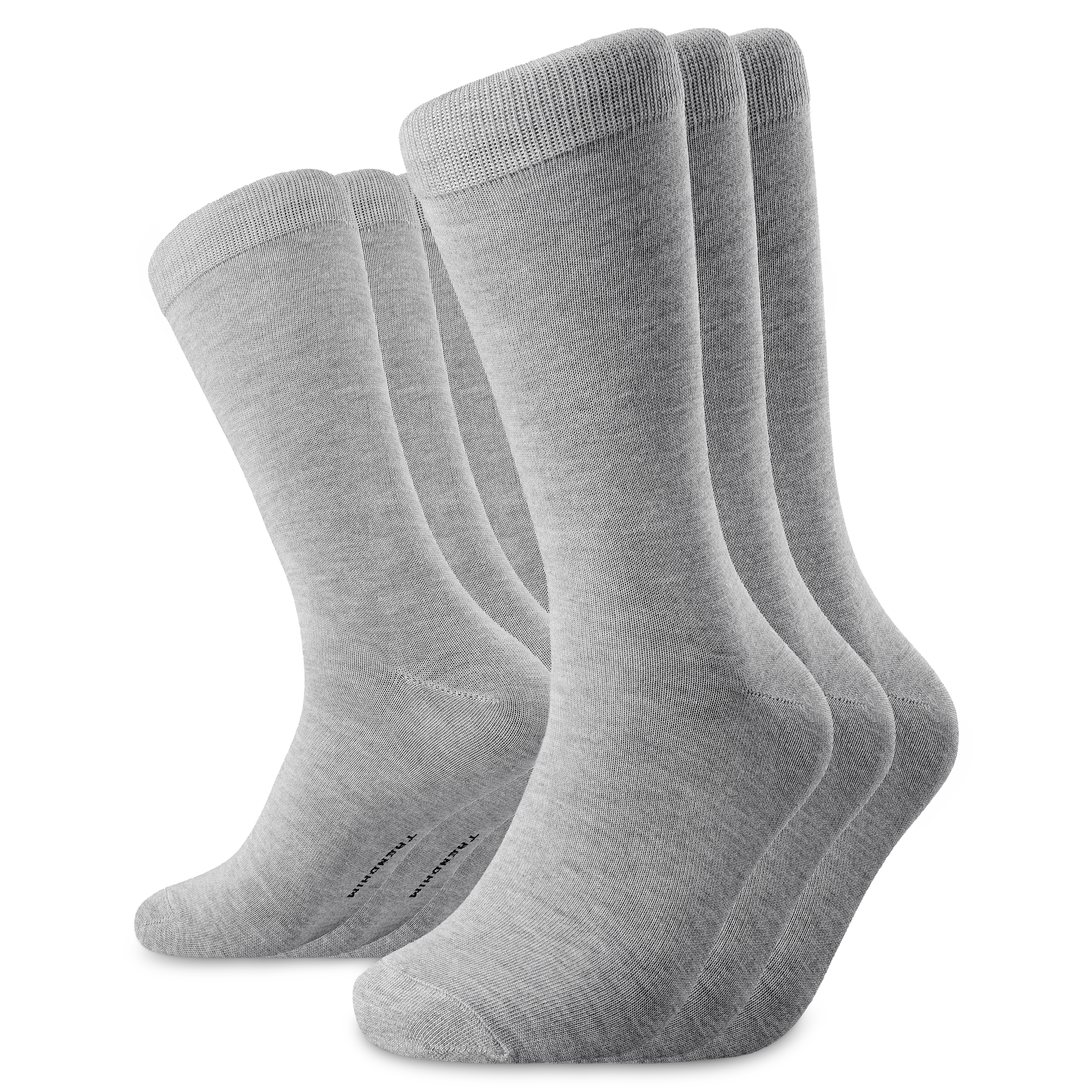 TrueFeel | Σετ 3 ζευγάρια ανοιχτό γκρι βαμβακερές κάλτσες τύπου crew