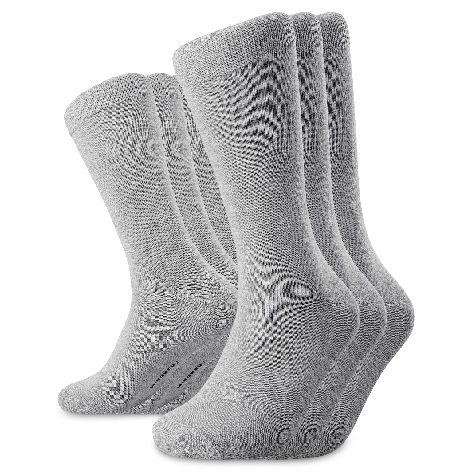 TrueFeel | Meias Altas Premium Cinza-claro em Algodão - Lote de 3 TrueFeel | Meias Altas Premium Cinza-claro em Algodão - Lote de 3