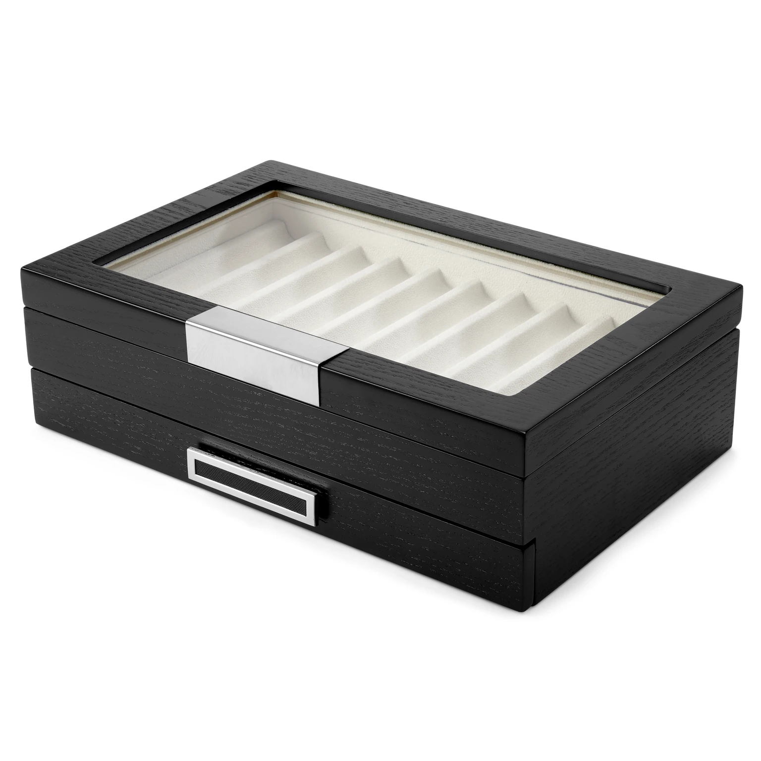 Coffret de rangement pour stylos en bois noir - 20 stylos Coffret de rangement pour stylos en bois noir - 20 stylos